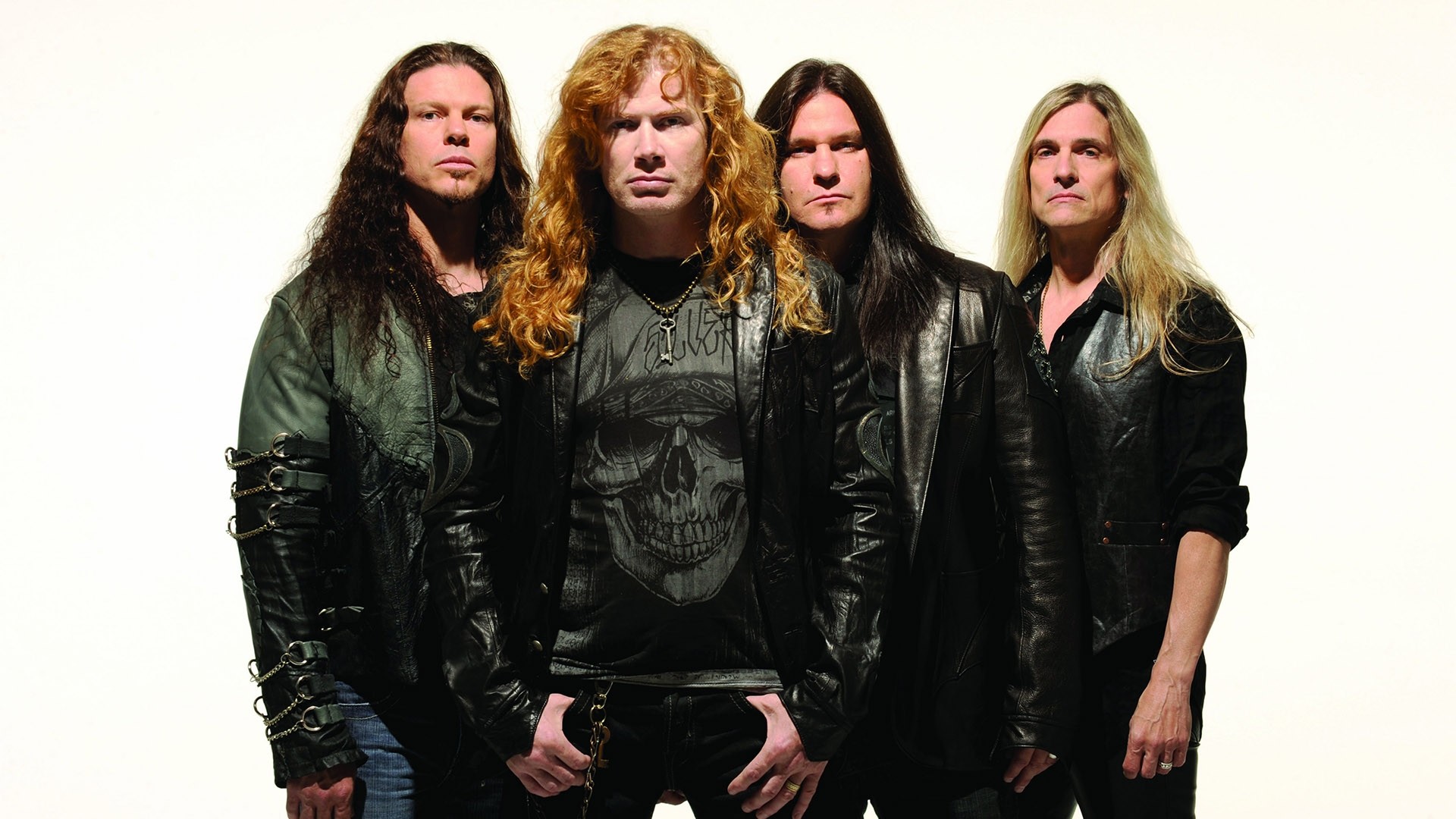 1920x1080 Preview wallpaper megadeth, hair, jackets, skull, chains 