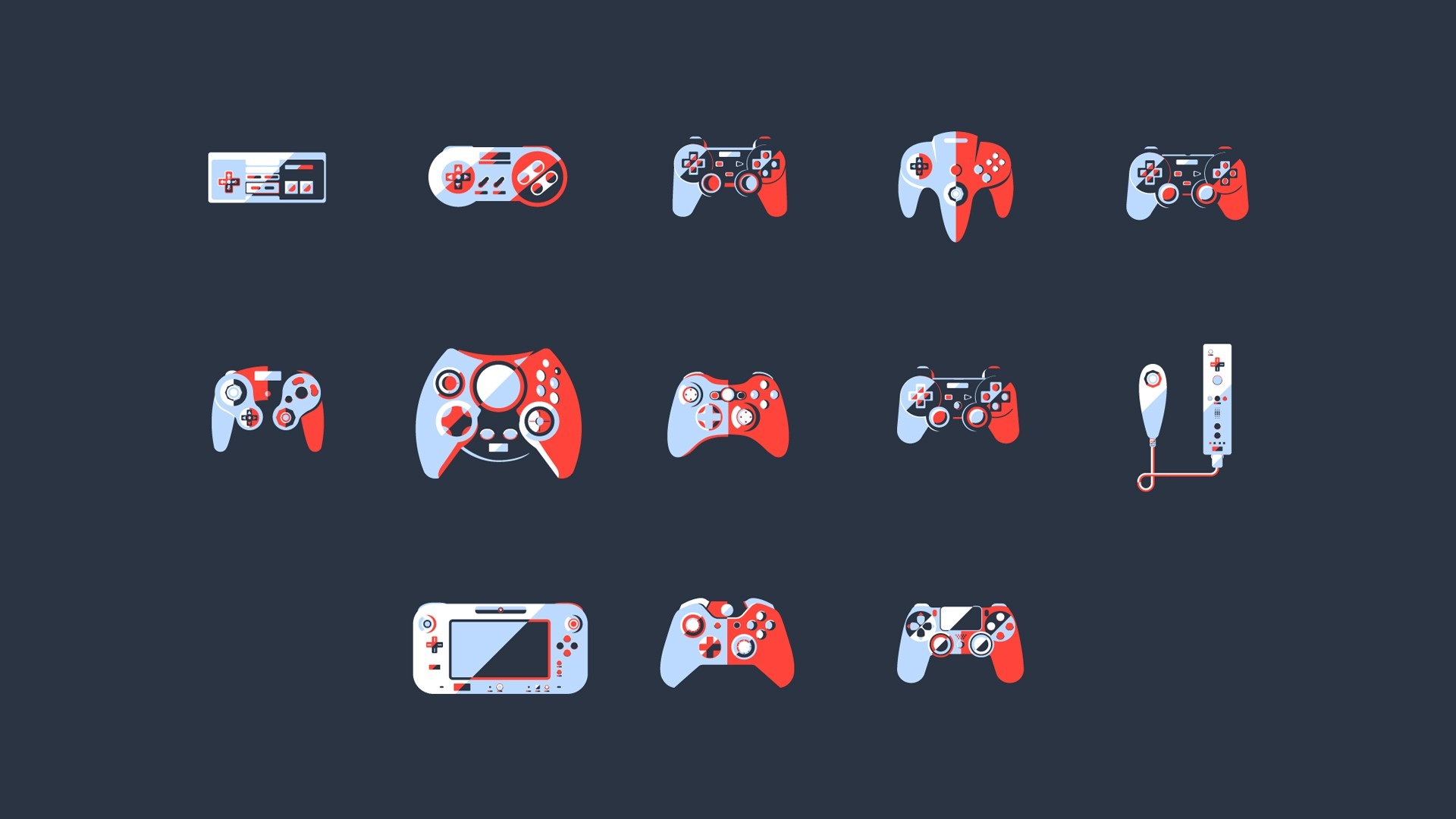 1920x1080 General  video games controllers simple background PlayStation  Xbox Nintendo Entertainment System minimalism