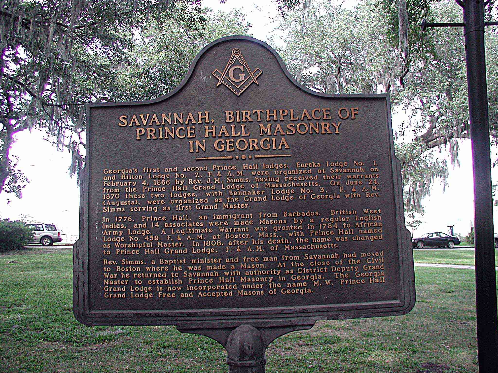 2048x1536 Savannah, Birthplace of Prince Hall Masonry in Georgia Marker