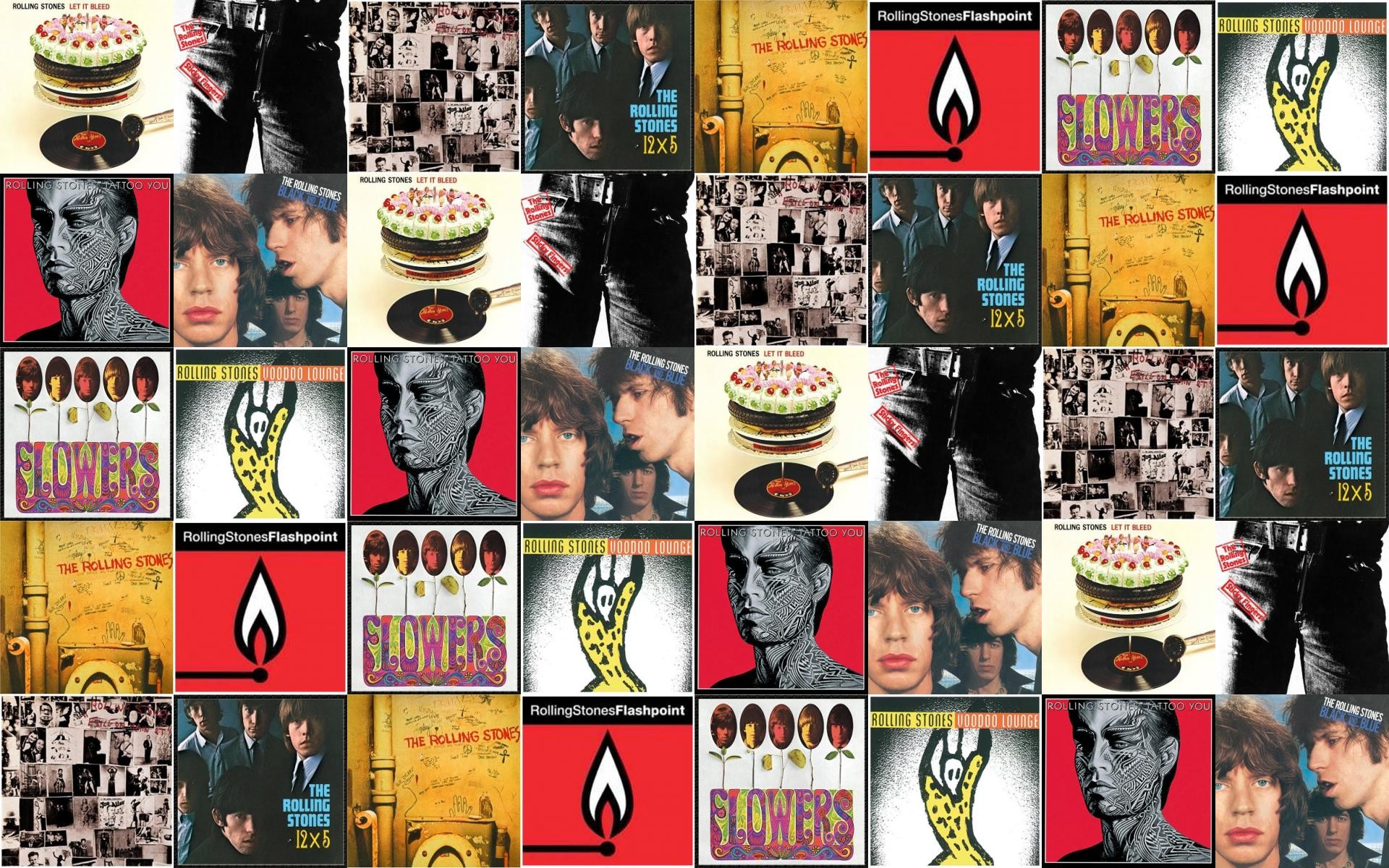 1920x1200 Download this free wallpaper with images of The Rolling Stones – Let It  Bleed, The Rolling Stones – Sticky Fingers, The Rolling Stones – Excile On  Main St, ...