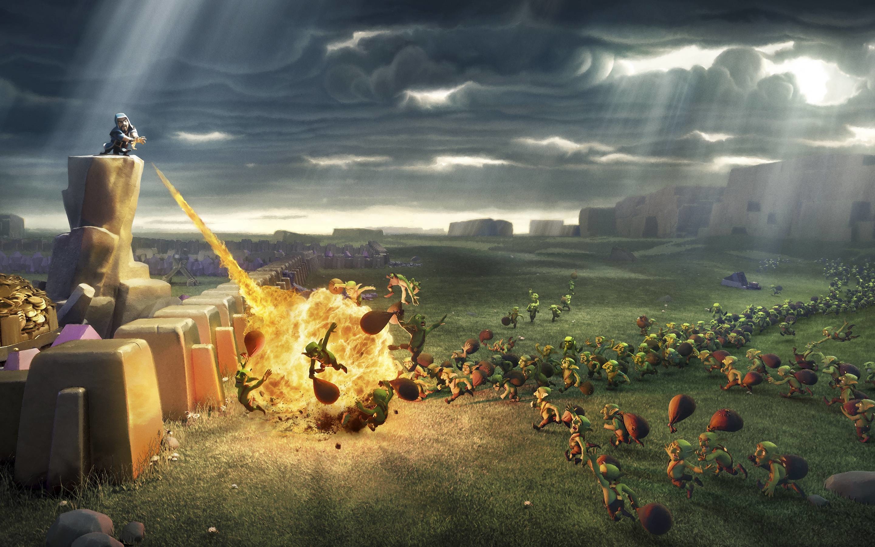 2880x1800 Clash Of Clans Wiz Attacking Goblins (Nokia 230, Nokia 215, Samsung Xcover  550, LG G350 Android)