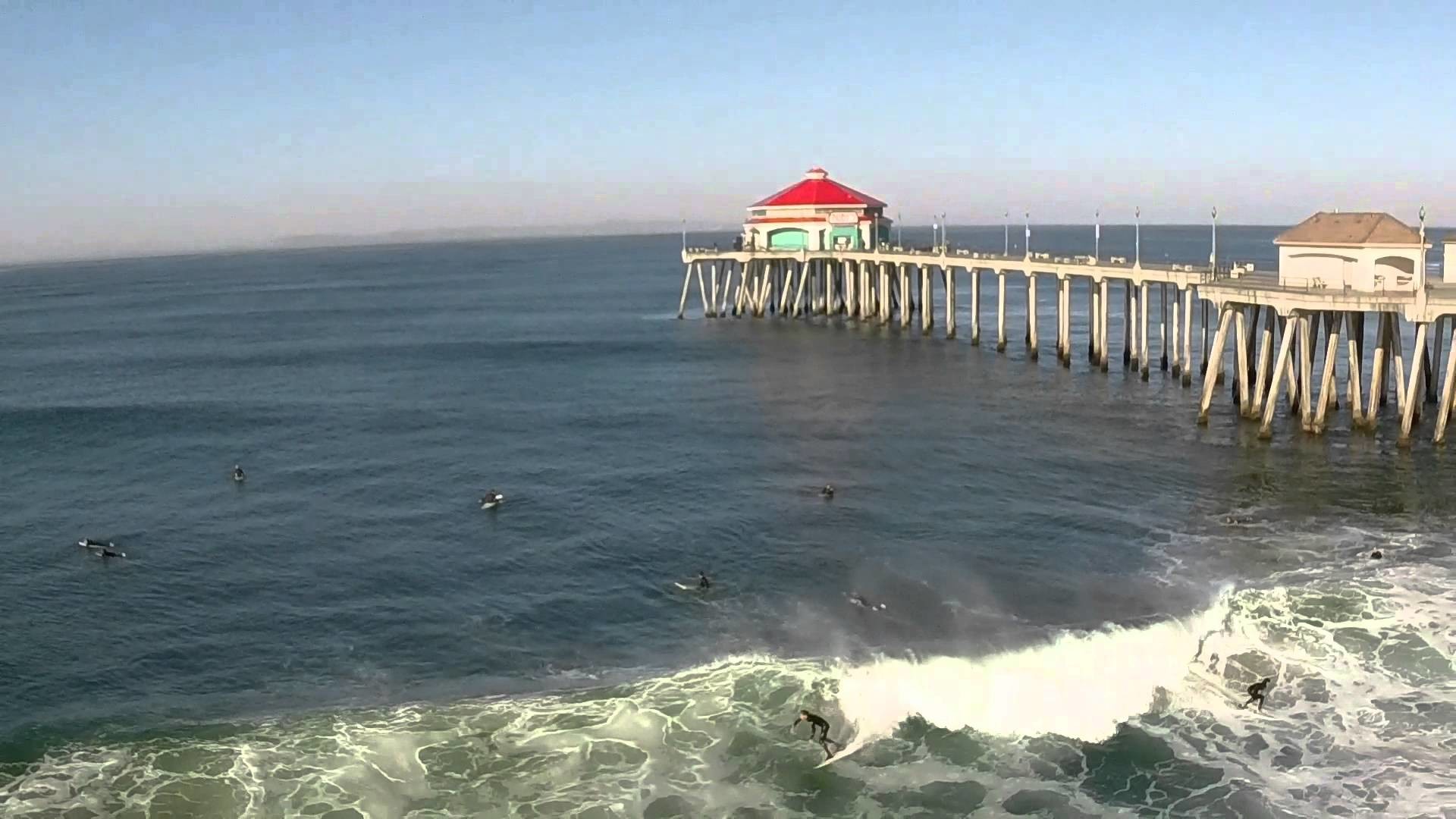1920x1080 Huntington Beach Pier, Great Waves, Santa Ana Wind, Tuesday 4 29 14