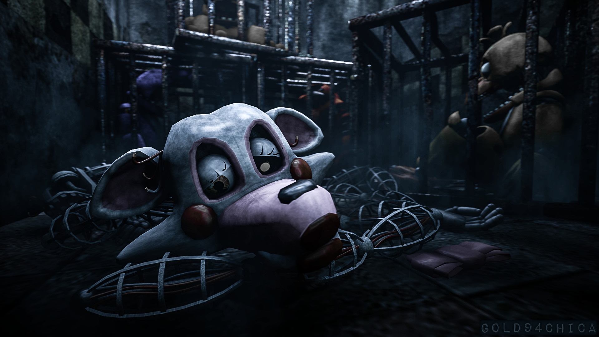 1920x1080 Tossed out with the 'trash' (FNAF2 Mangle SFM) by gold94chica