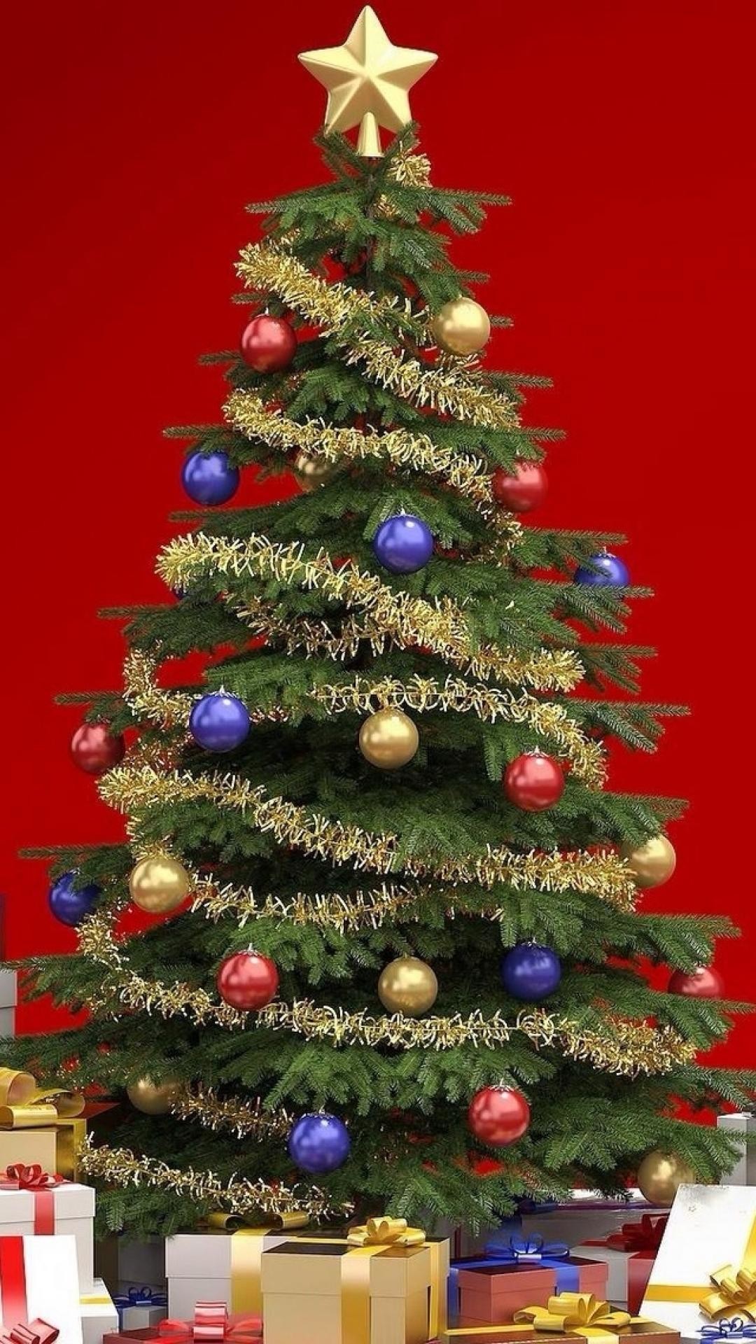 1080x1920 Merry Christmas Tree Phone Wallpaper