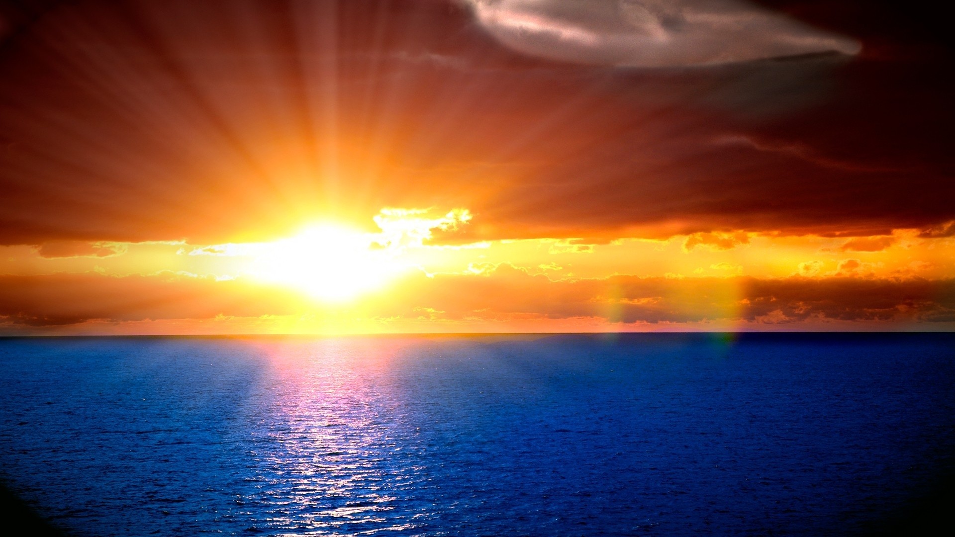 1920x1080 Sunset On The Ocean Wallpaper Cool #le4b2x  px 981.43 KB Nature &  Landscape Photography
