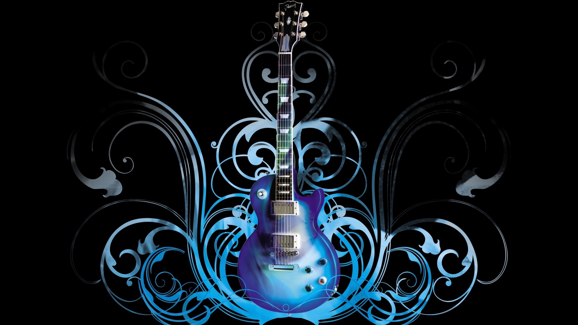 1920x1080 Preview wallpaper guitar, blue, pattern, style 