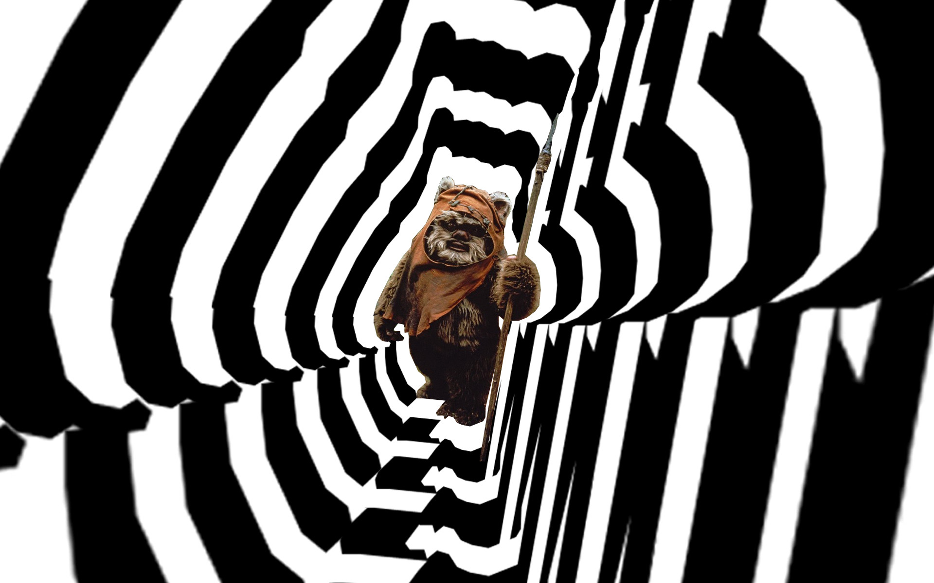 1920x1200 Humor - Sci Fi Psychedelic Star Wars Ewok Trippy Mind Teaser Wallpaper