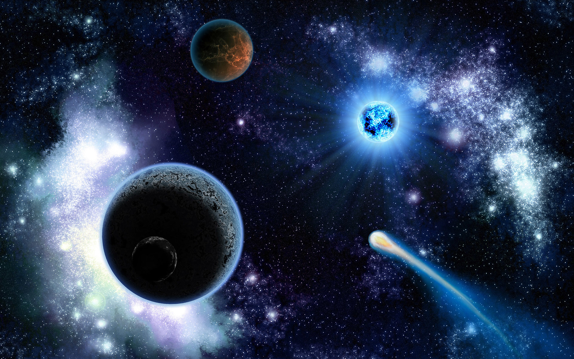1920x1200 Space Planets And Comets Wallpaper 9985 