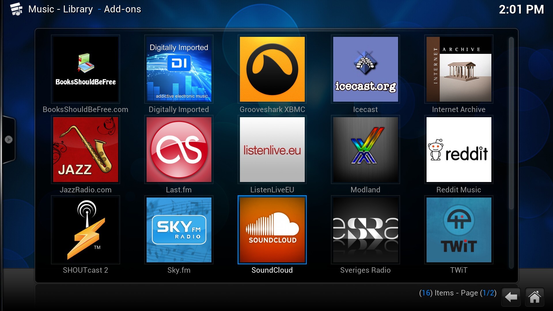 1920x1080 XBMC some music/podcast channels