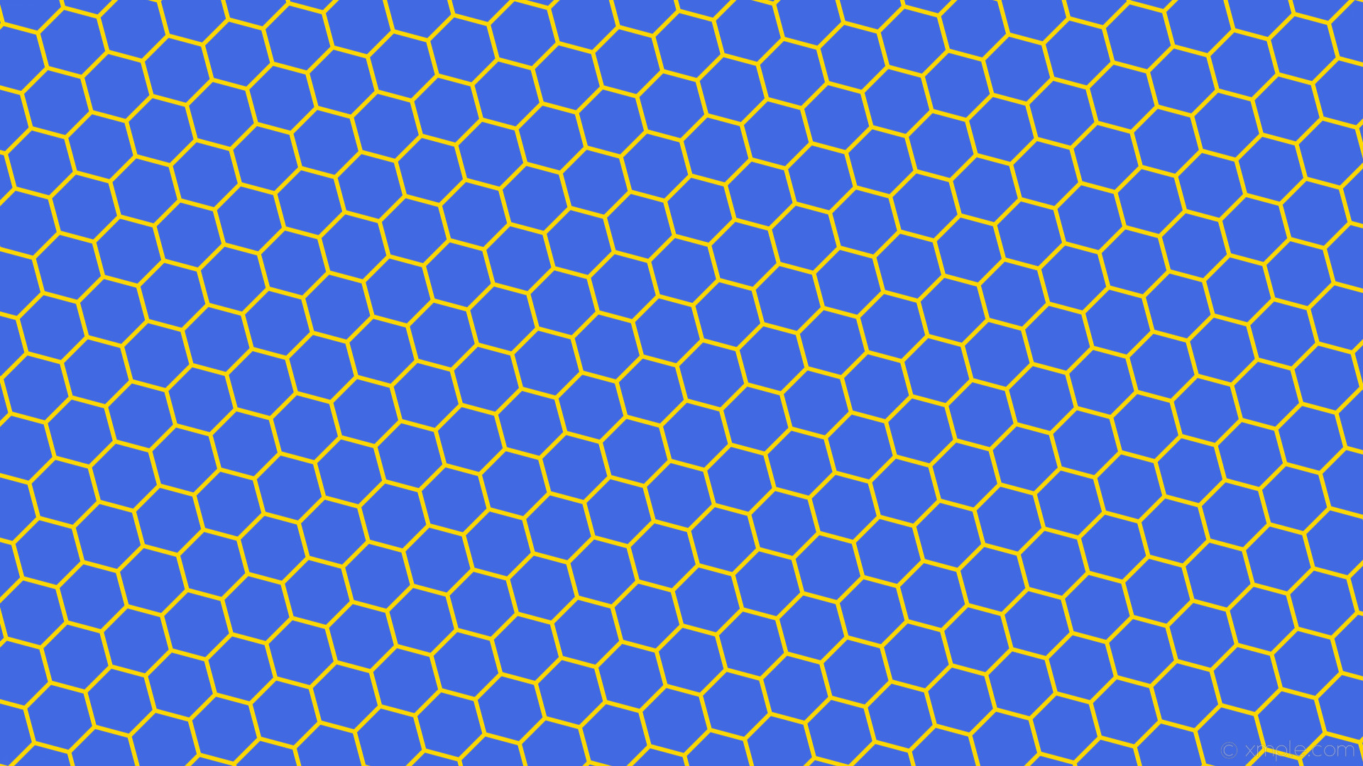1920x1080 wallpaper yellow hexagon beehive honeycomb blue royal blue gold #4169e1  #ffd700 diagonal 15Â°