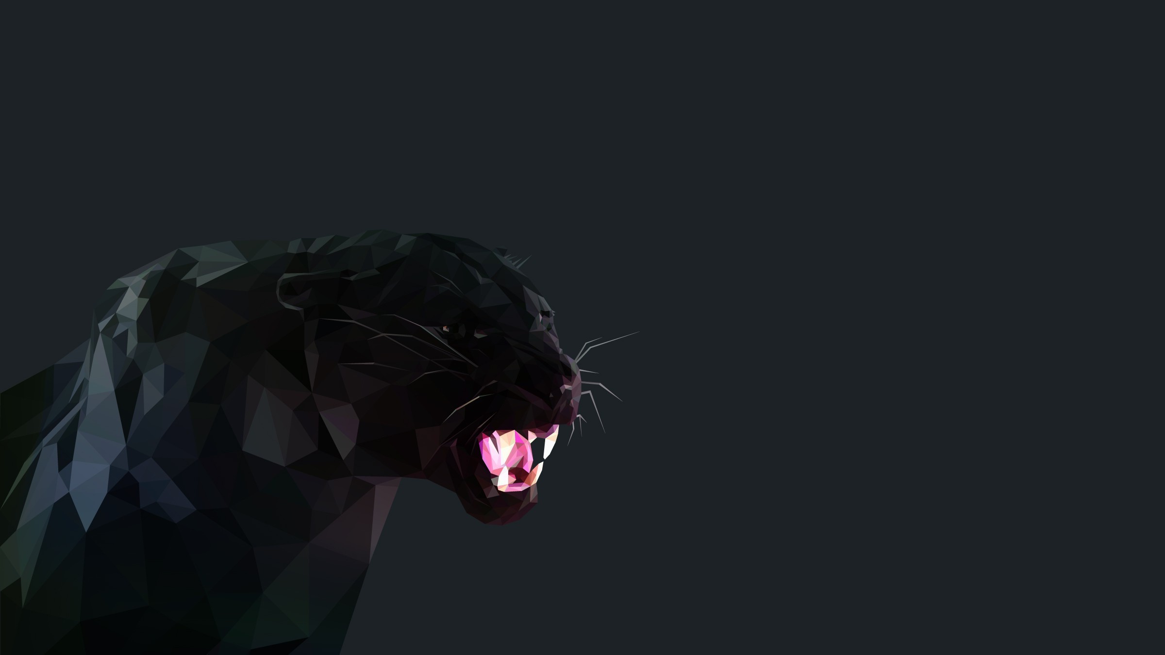 2400x1350 black panther cat low poly Wallpapers HD / Desktop and Mobile Backgrounds