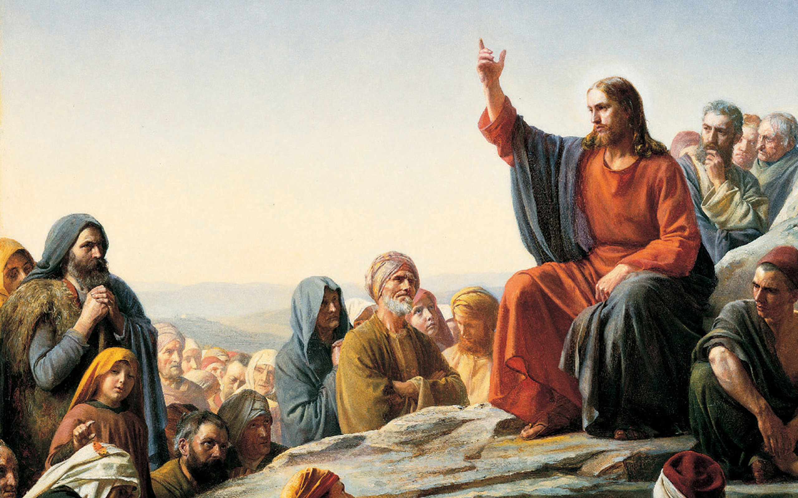 2560x1600 Jesus Christ On Cross | Jesus Teaching Multitude Wallpaper Download this  free Christian image .