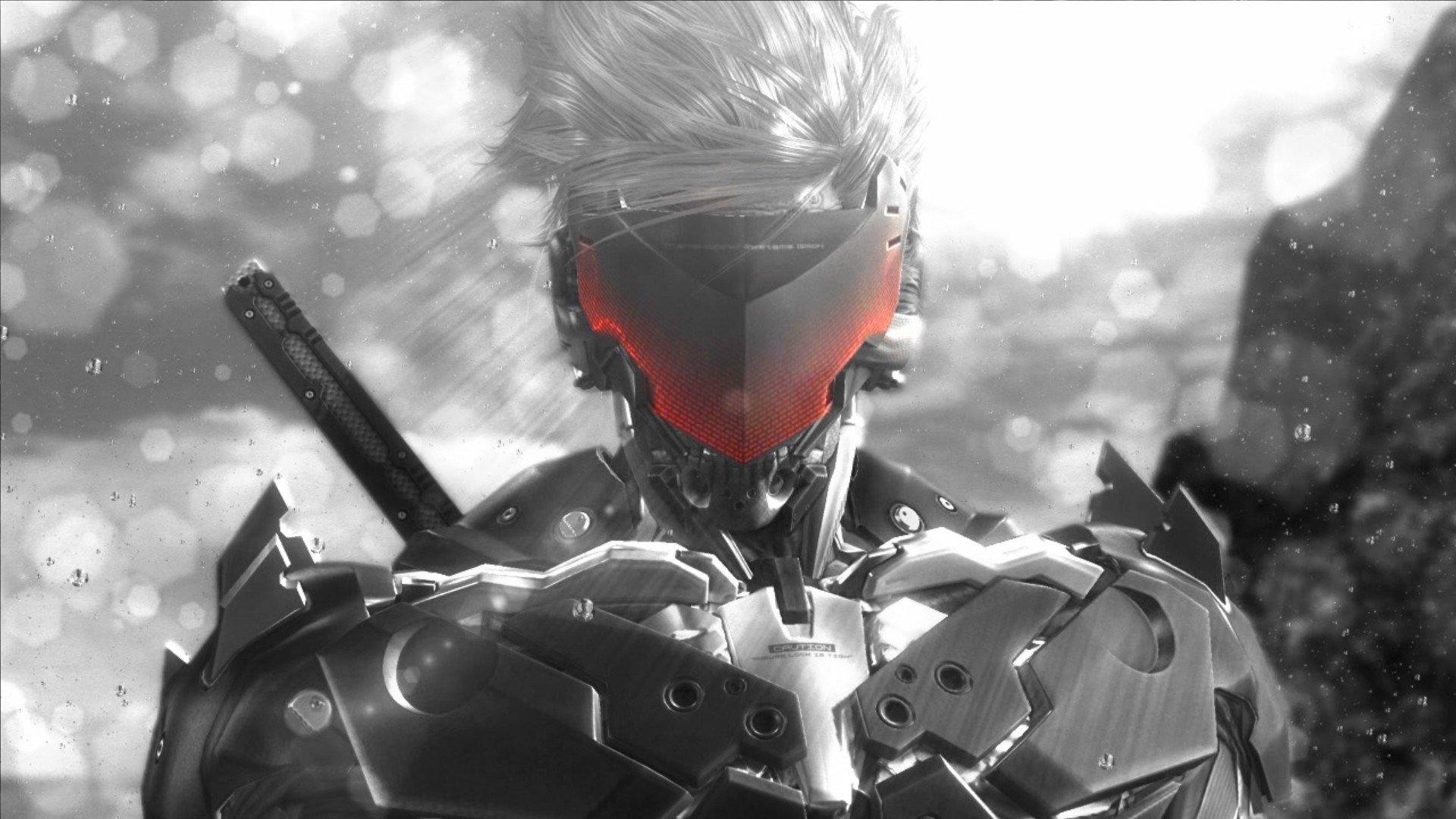 1920x1080 Metal Gear Rising: Revengeance, Raiden, Ninja robots, Sword, Glowing,  Monochrome, Cyborg Wallpapers HD / Desktop and Mobile Backgrounds