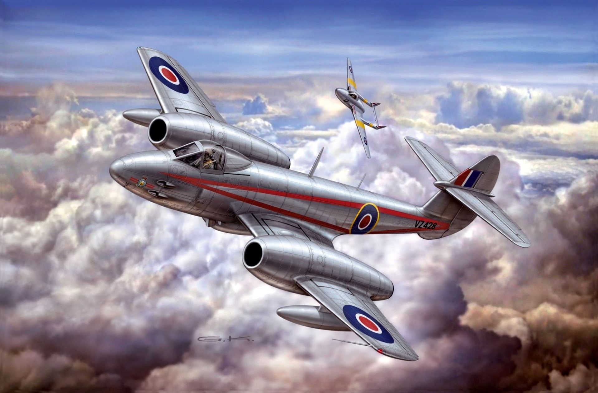 1920x1263 art plane gloster meteor mk.4 gloster meteor first uk jet fighter arms  small cannon