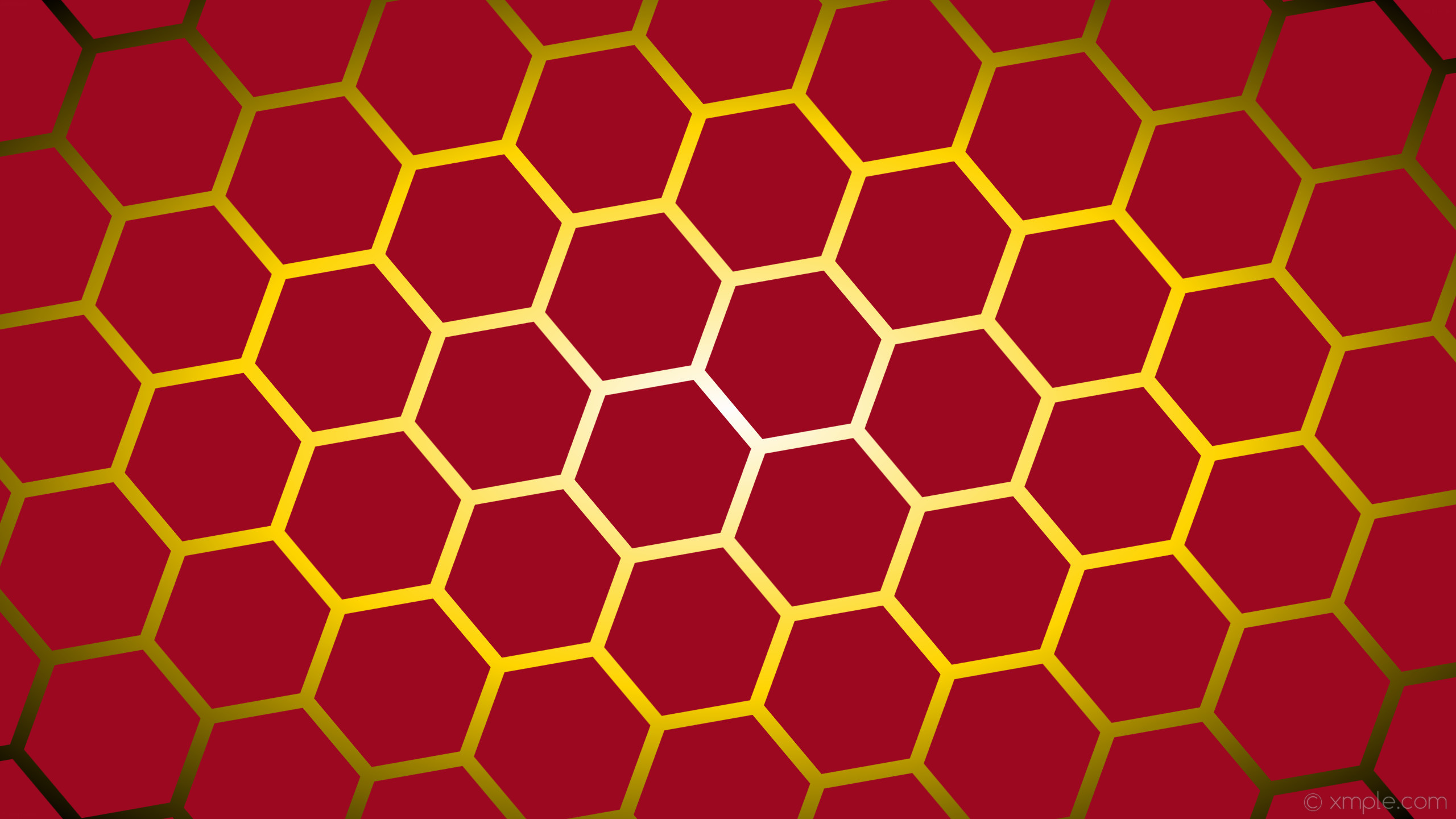 2560x1440 wallpaper yellow glow black red gradient hexagon white gold #9b0820 #ffffff  #ffd700 diagonal