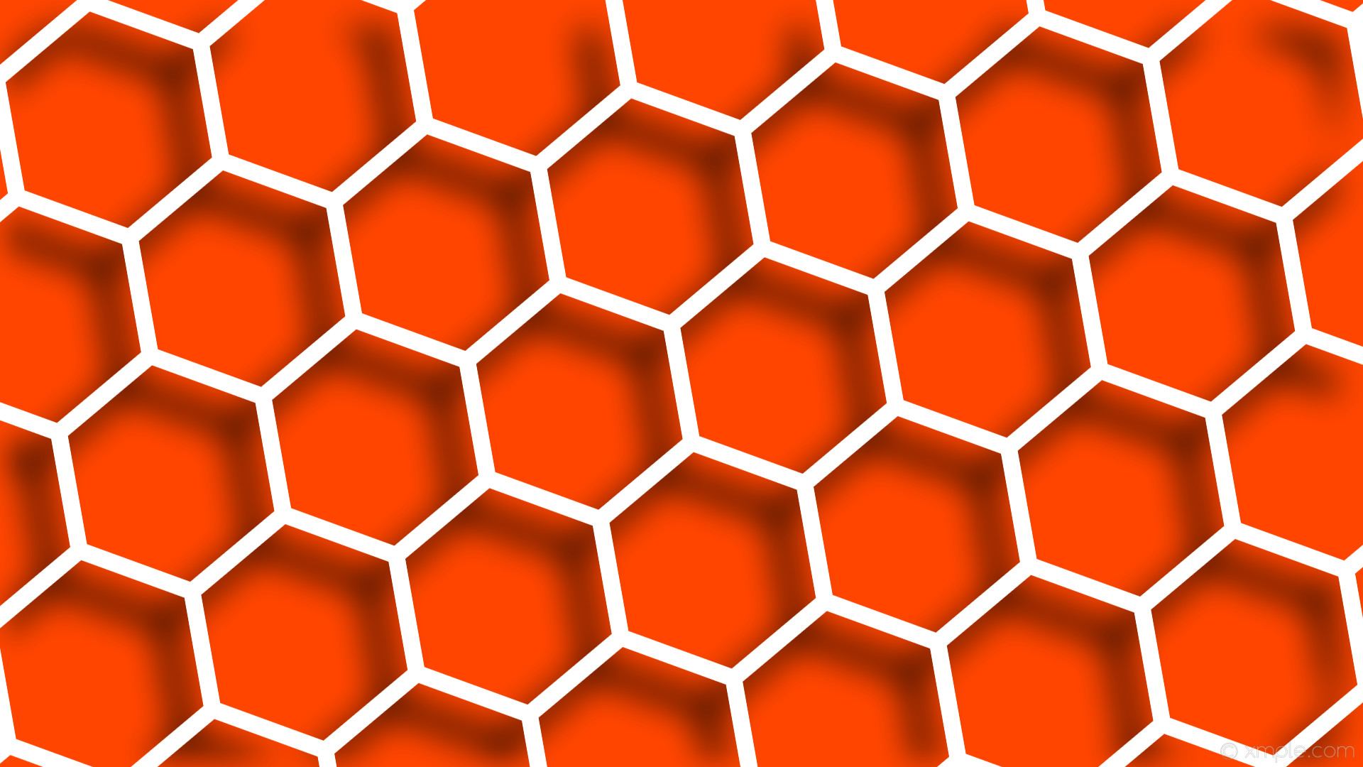 1920x1080 wallpaper white hexagon orange drop shadow beehive orangered #ffffff  #ff4500 40Â° 24px 292px