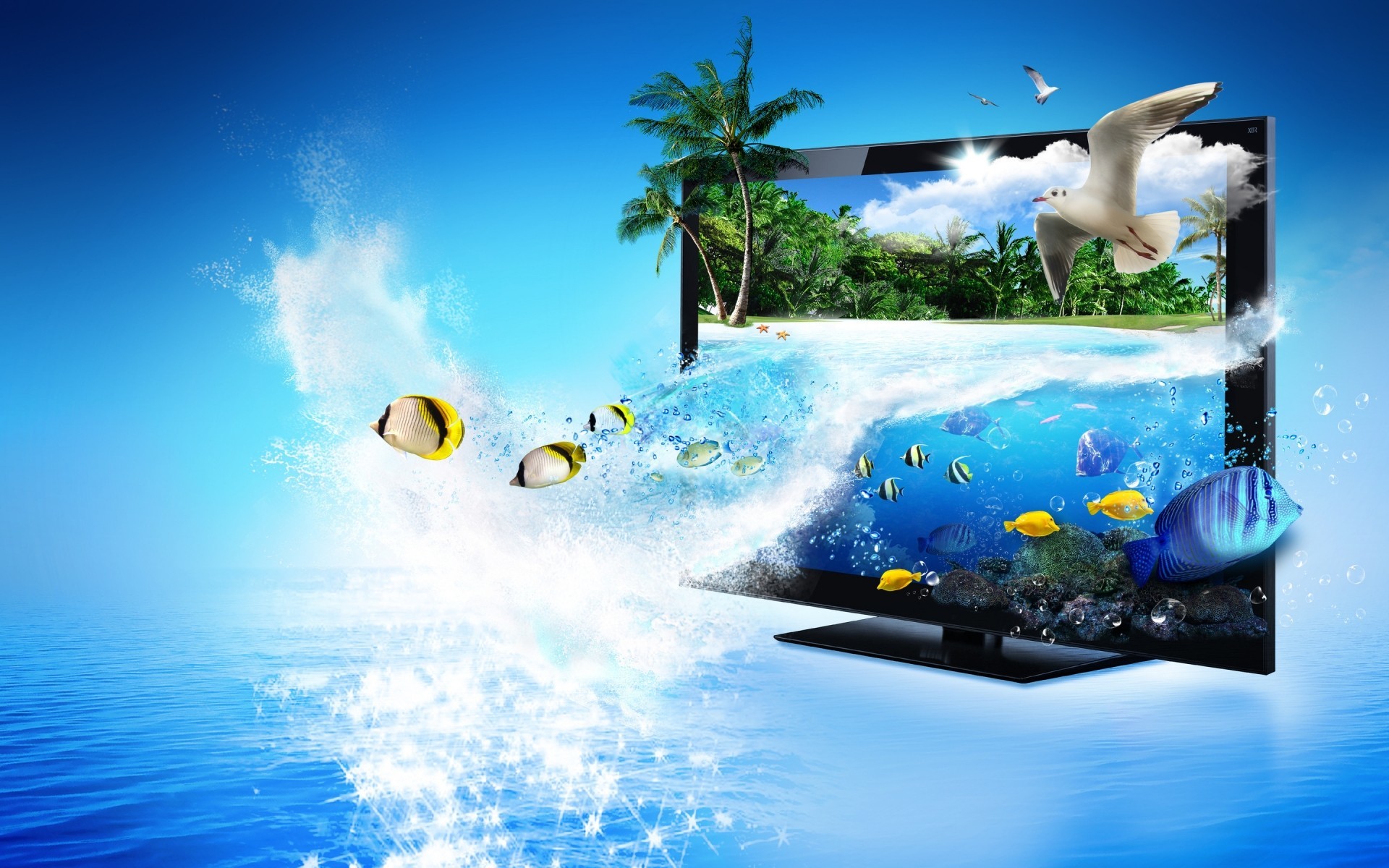 1920x1200 Photo manipulation ocean water sky travel sea summer outdoors sun HD  wallpaper. Android wallpapers for free.