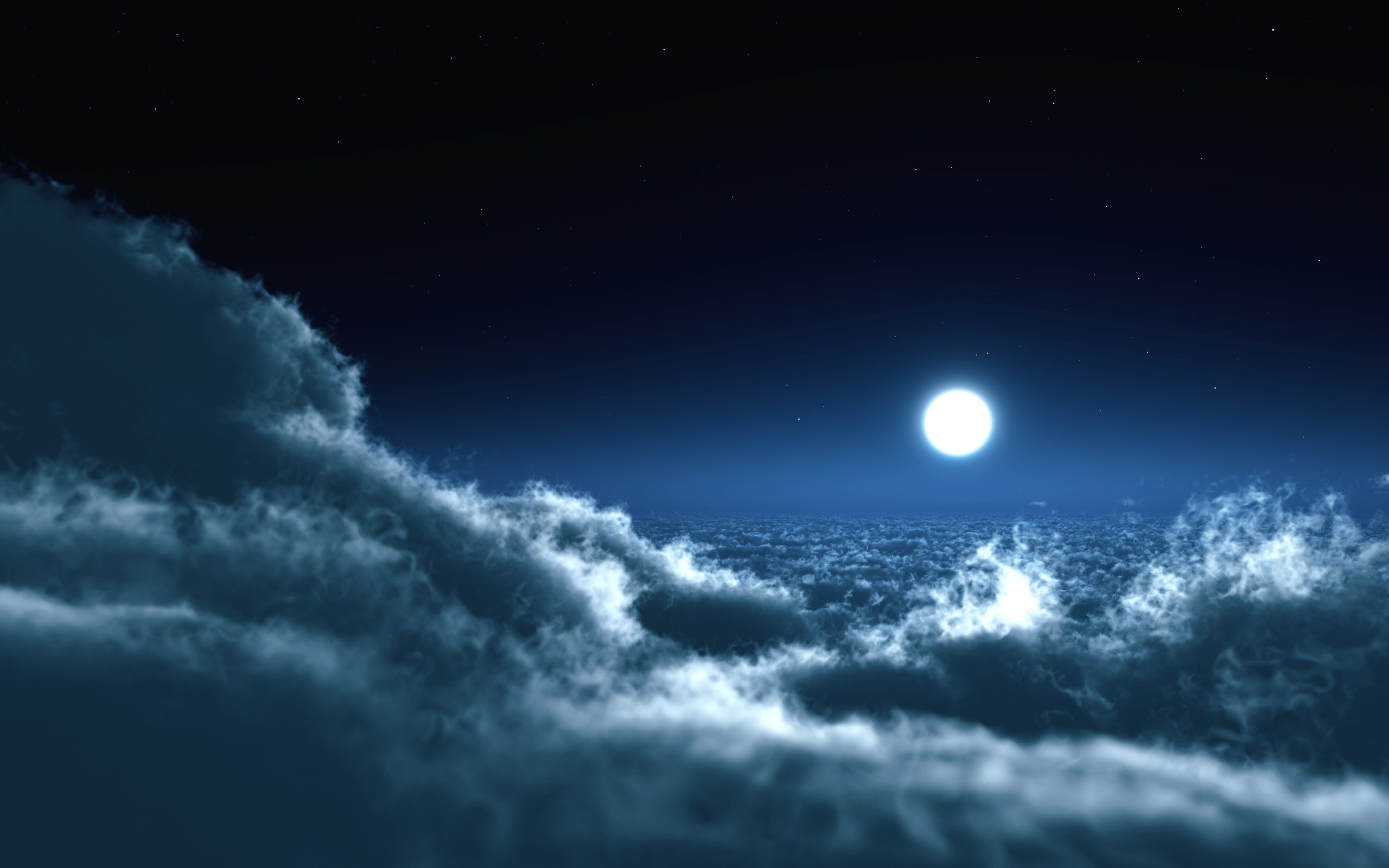 2560x1600 Earth - Cloud Moon Sky Blue Wallpaper