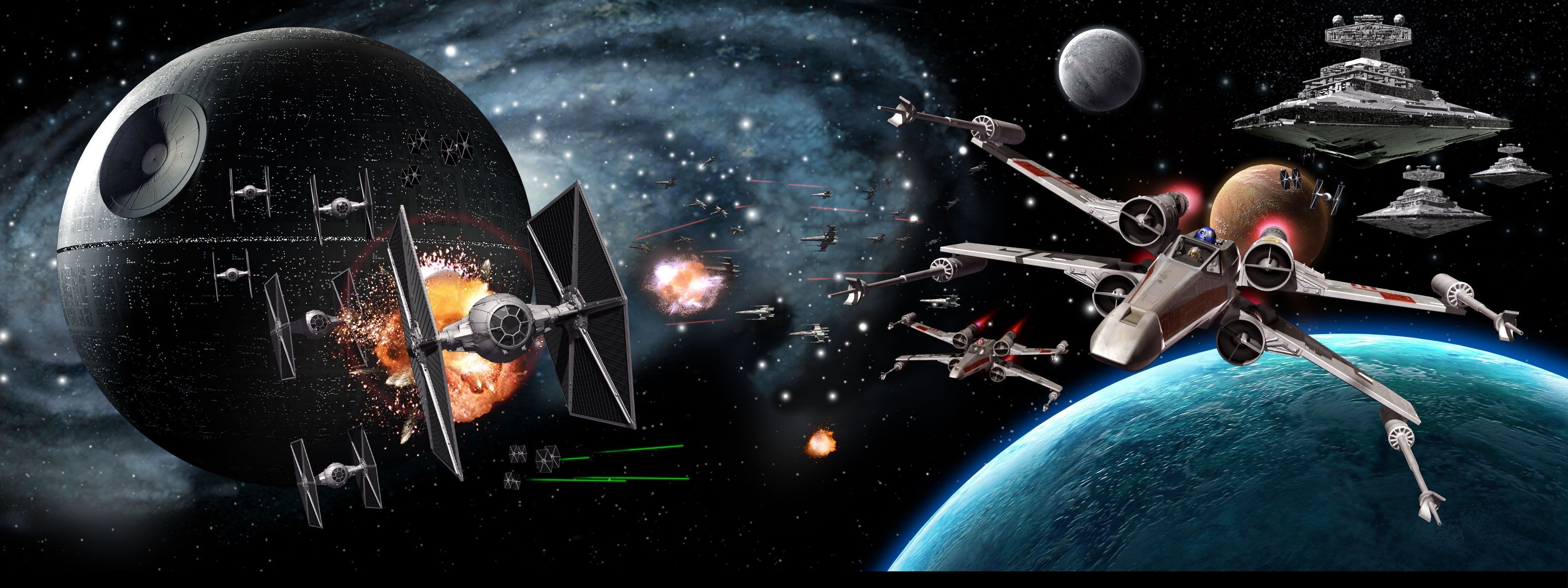 3200x1200 Star wars Multi Monitor sci fi science battle death star outer space  vehicles spaceships spacecrafts wallpaper |  | 32080 | WallpaperUP