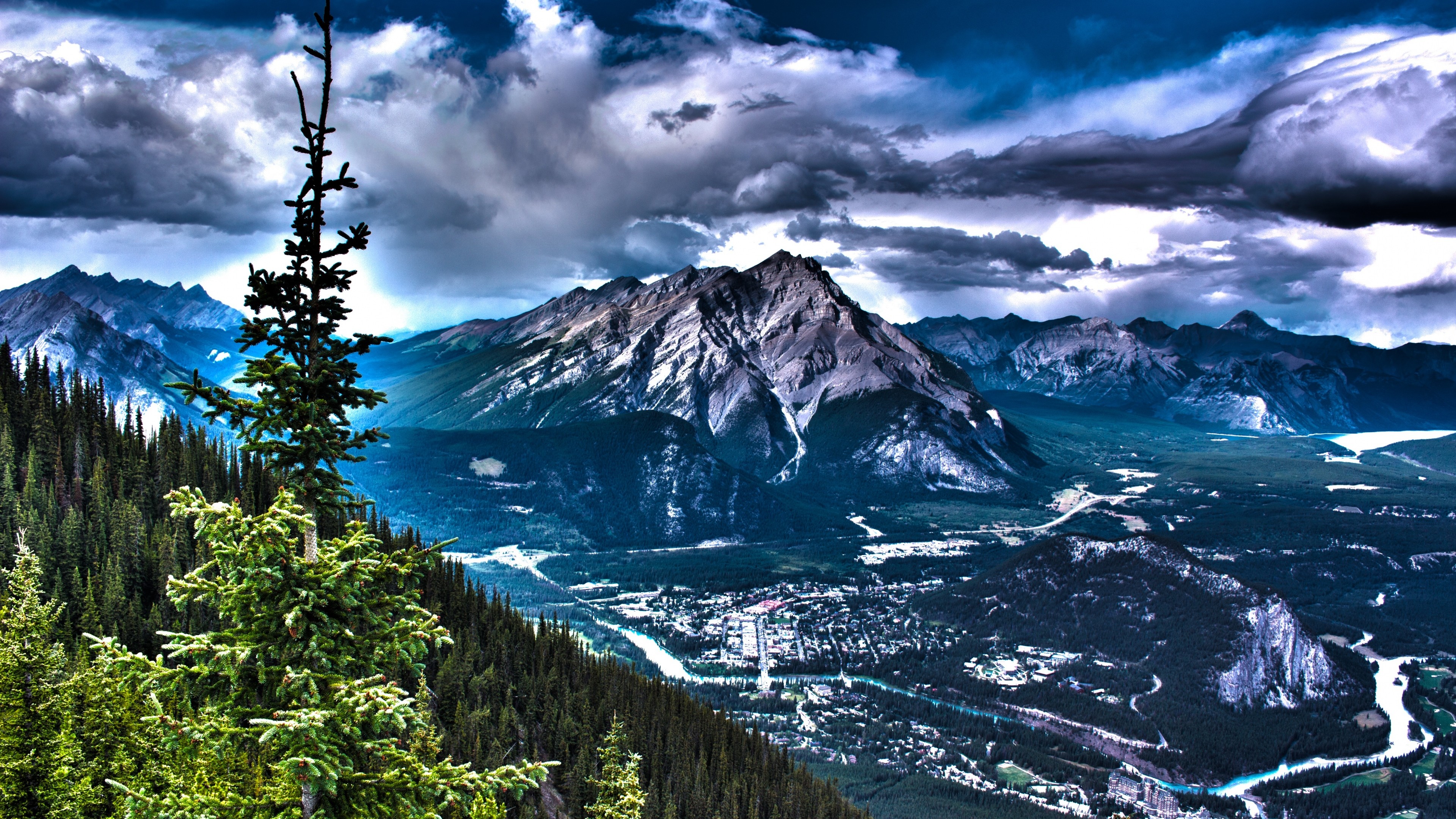 3840x2160 Preview wallpaper canada, mountains, rocks, hdr 