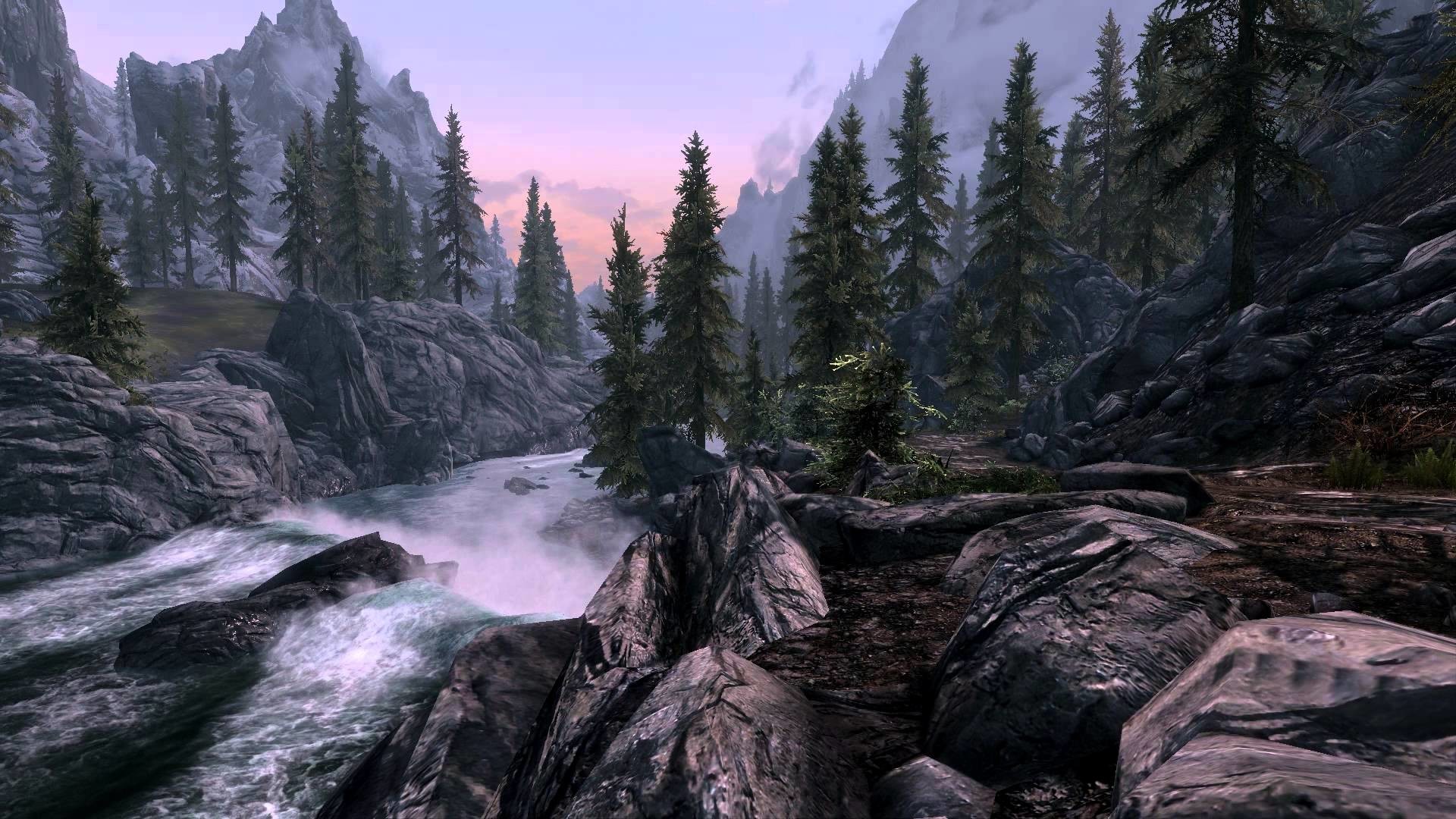 1920x1080 Skyrim - DreamScene [Live Wallpaper] - River Scene 2 (1080p)