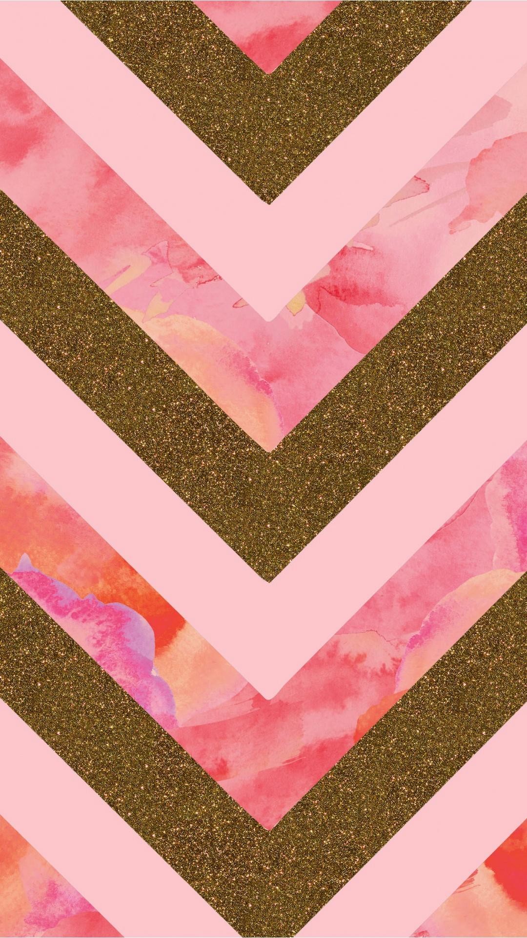 1080x1920 Glitter-and-Pink-Watercolor-Chevron.-Tap-to-see