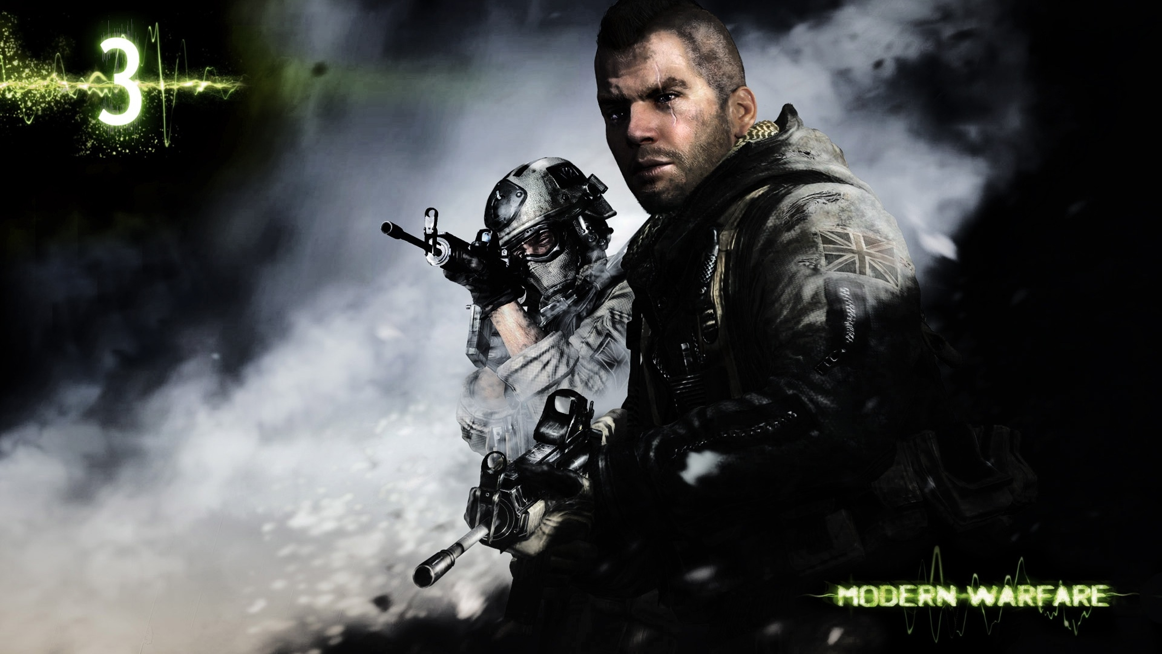 3840x2160 Preview wallpaper call of duty modern warfare 3, soldiers, scar, automatic,  figure
