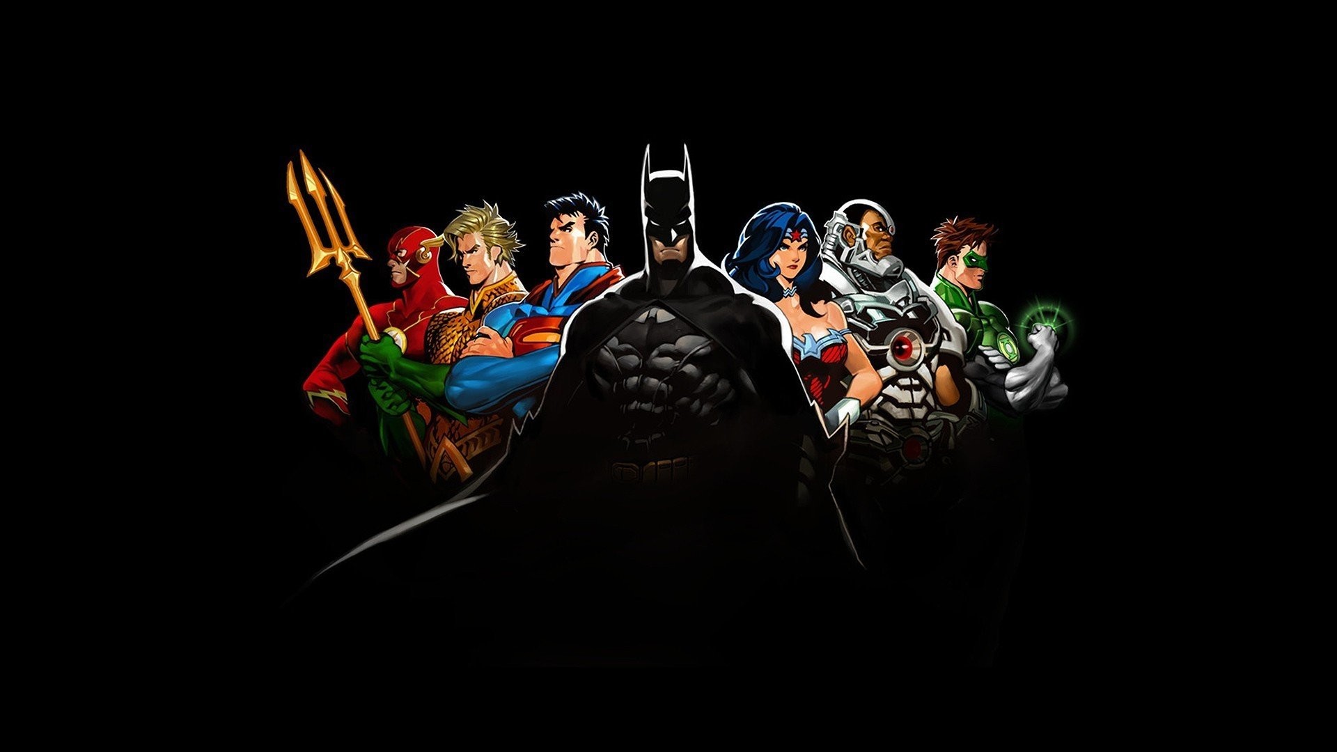 1920x1080 Comics DC Justice League The Flash Batman Superman Wonder Woman Cyborg  Green Lantern Aquaman