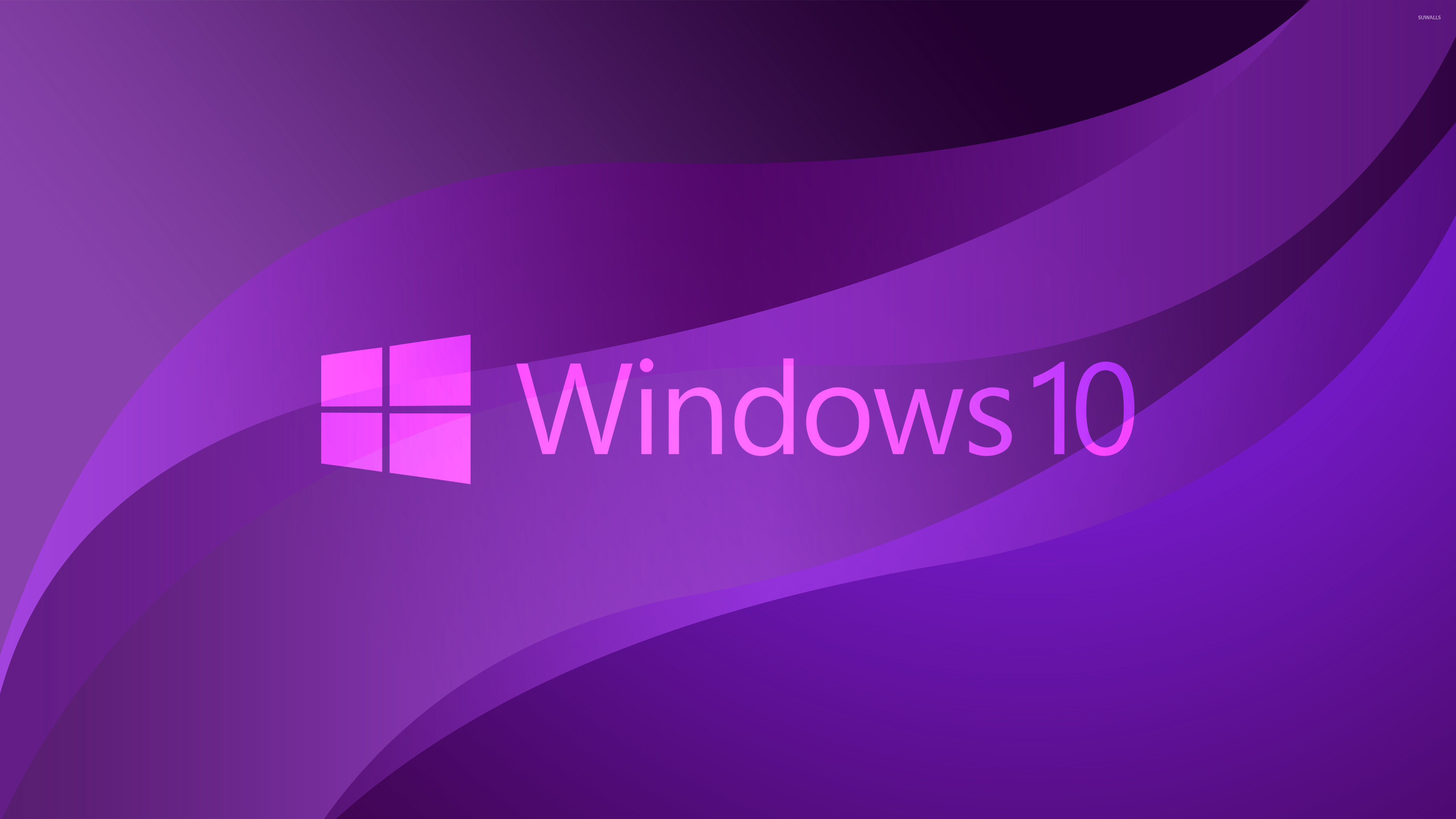 3840x2160 Windows 10 transparent text logo on purple wallpaper