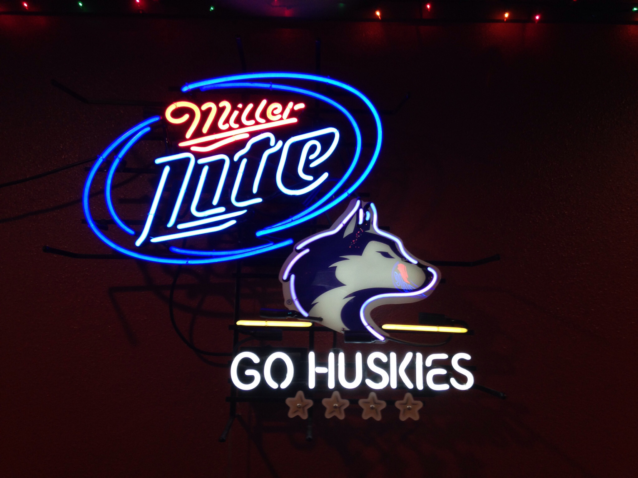 2048x1536 Miller Lite Go Huskies Neon Sign University of Washington NCAA Neon Light