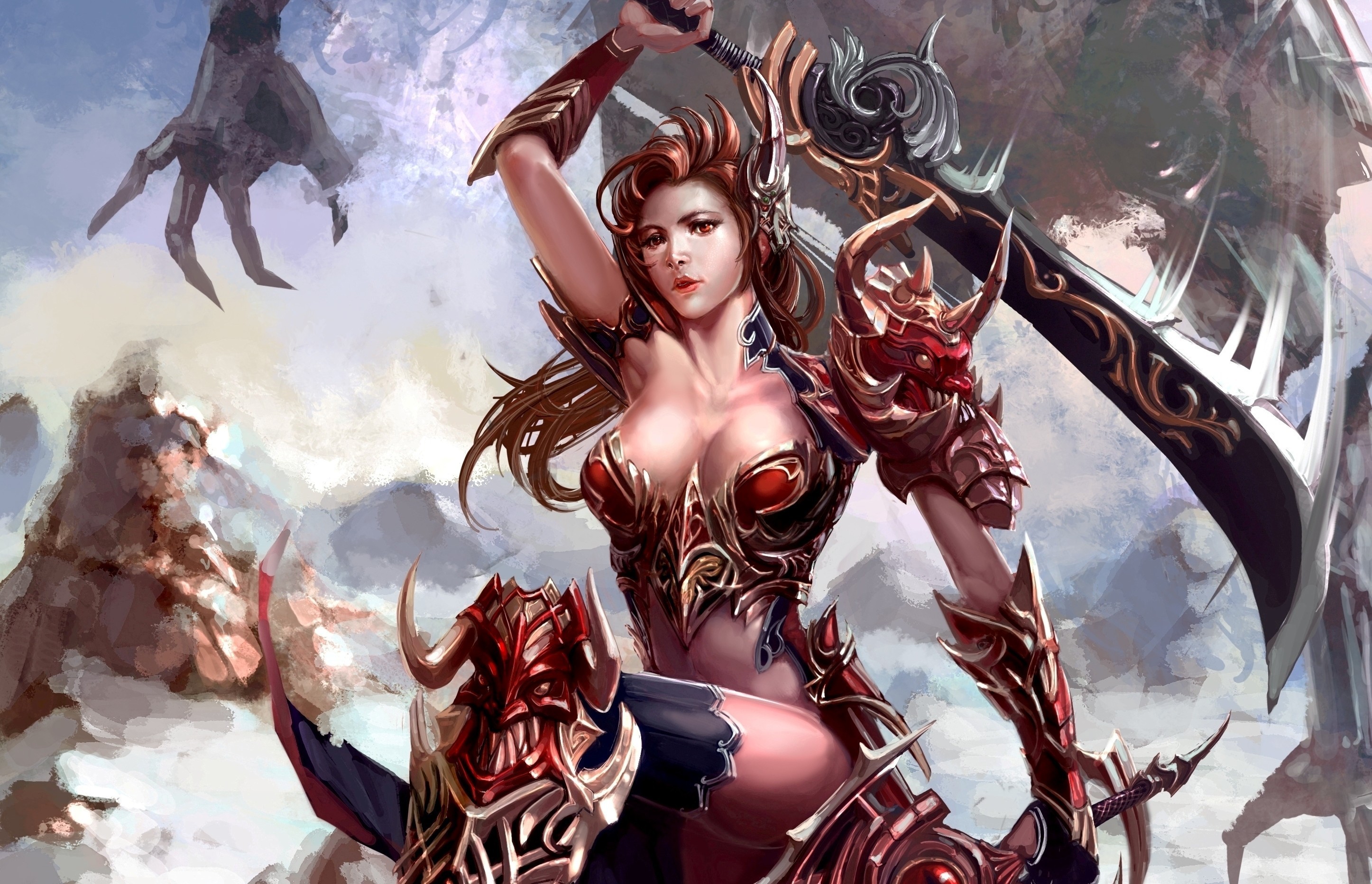2893x1865 Fantasy - Women Warrior Wallpaper