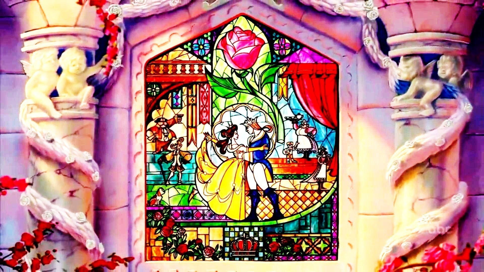 1920x1080 Beauty And The Beast Stained Glass 797199