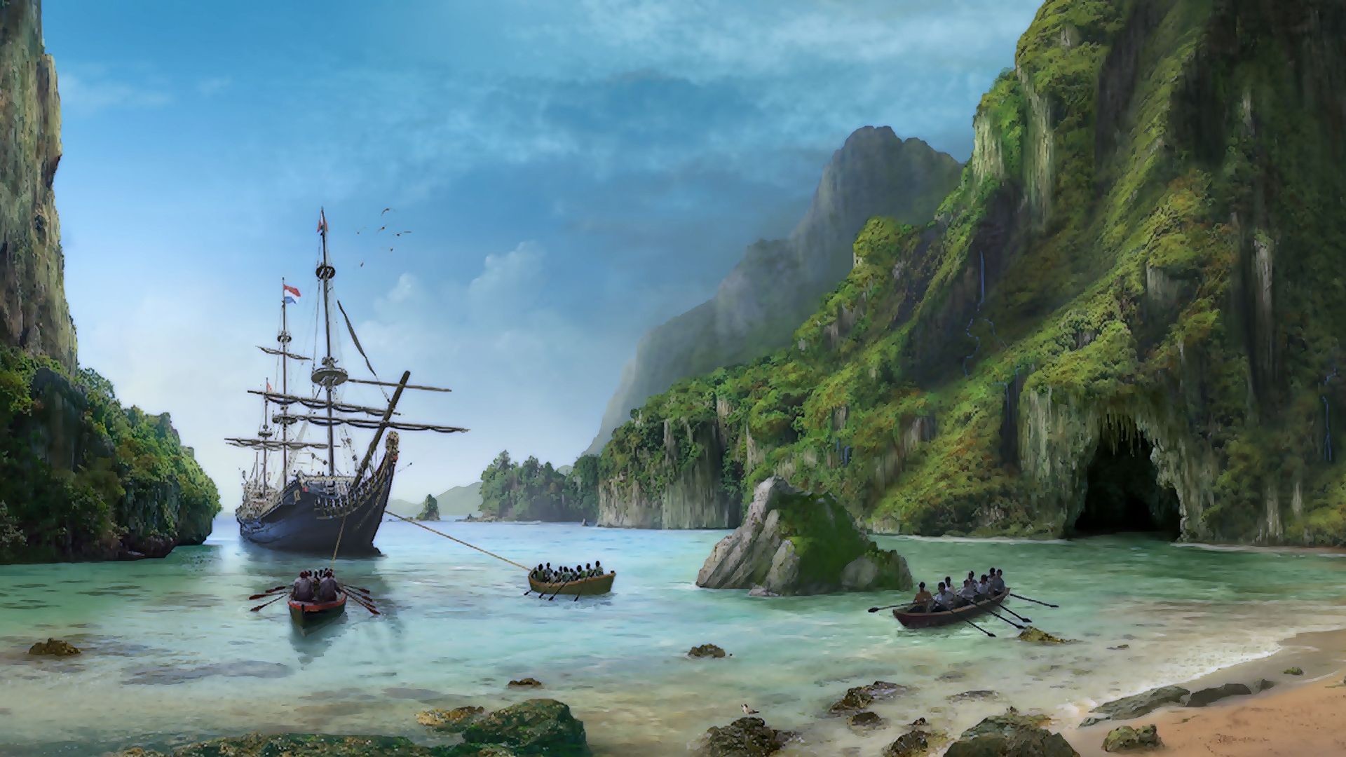 1920x1080 Pirate Ship Backgrounds Group (77+)