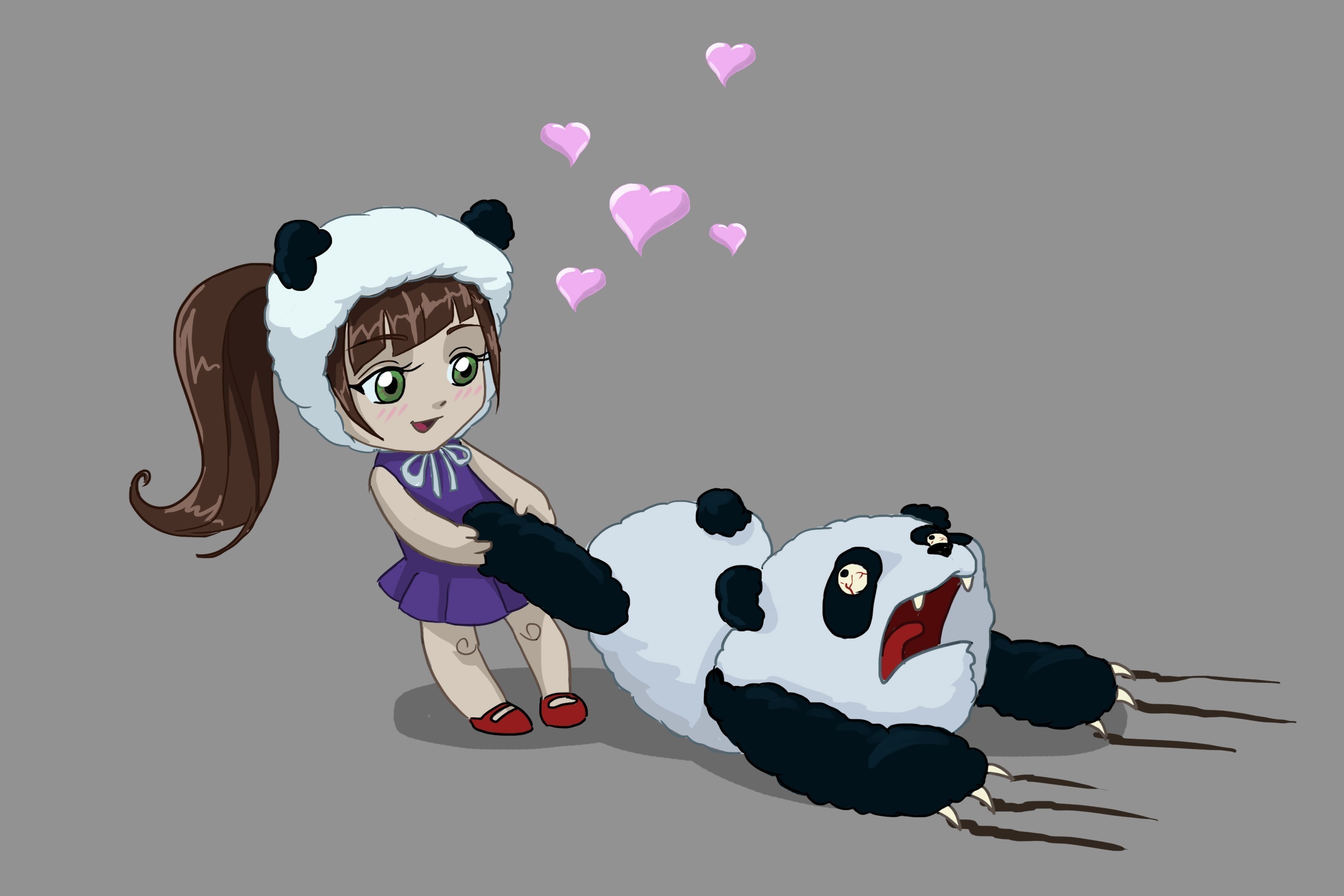 Chibi Anime Panda Girl Cute Panda Drawings HD Png Download  Transparent  Png Image  PNGitem