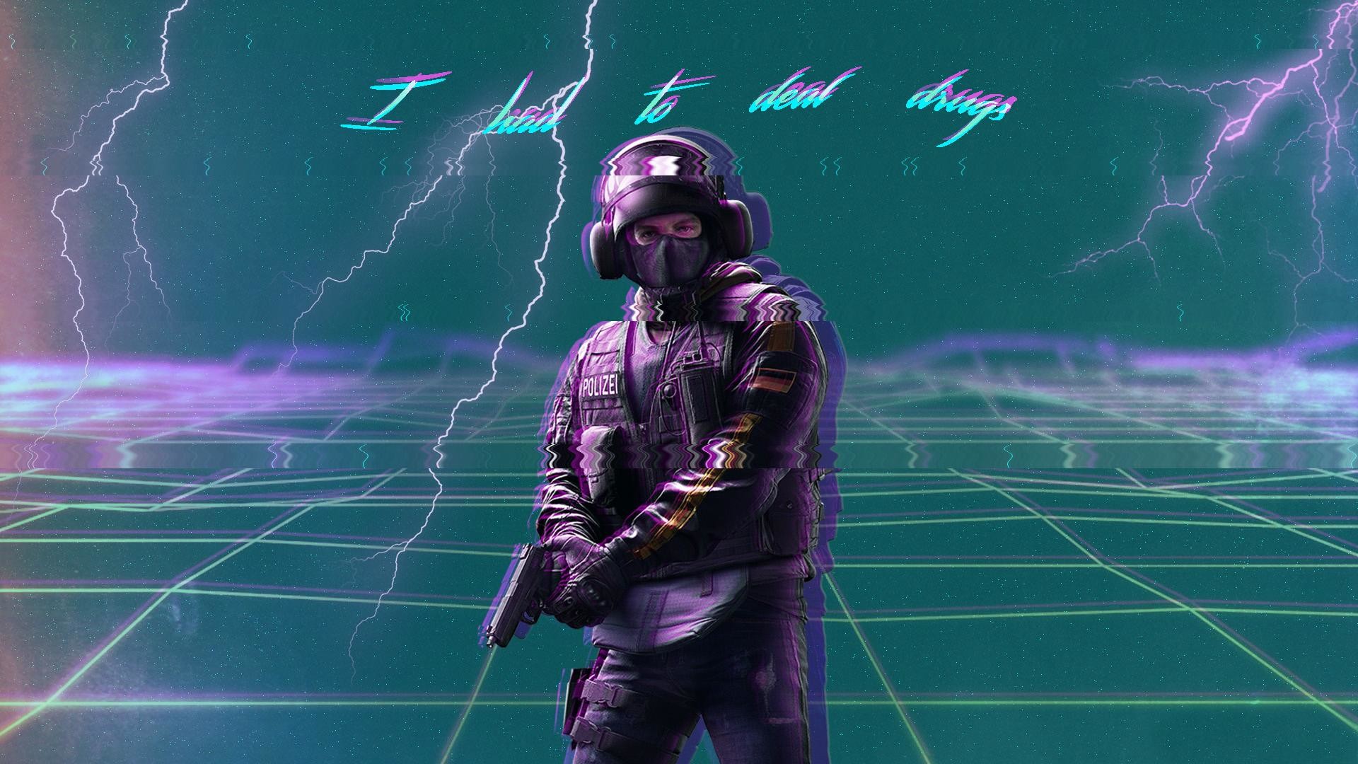 1920x1080 CreativeAfter seeing a few Siege Vaporwave wallpapers, I decided to give it  a try with Bandit!