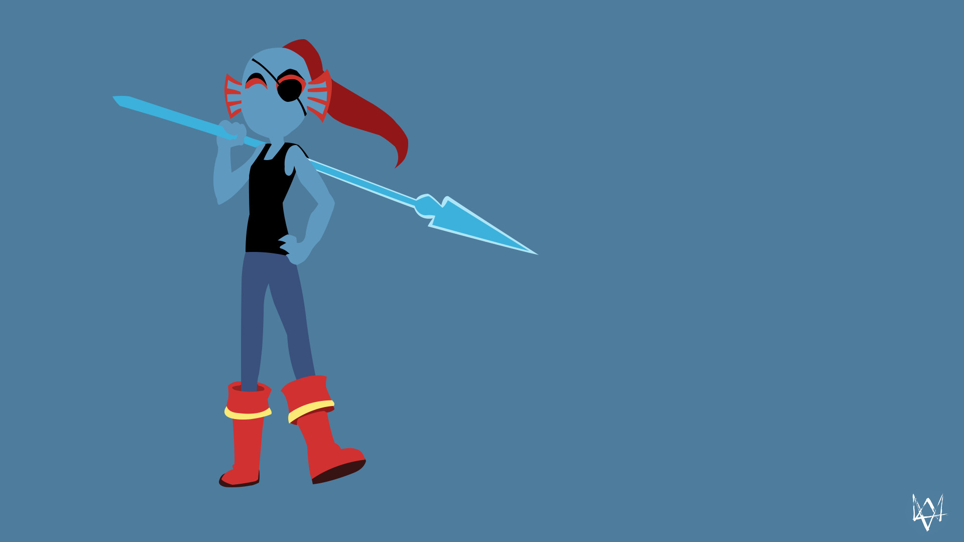 1920x1080 Image - Undyne undertale minimalist game wallpaper by  lucifer012-d9kpinp.png | Animal Jam Clans Wiki | FANDOM powered by Wikia