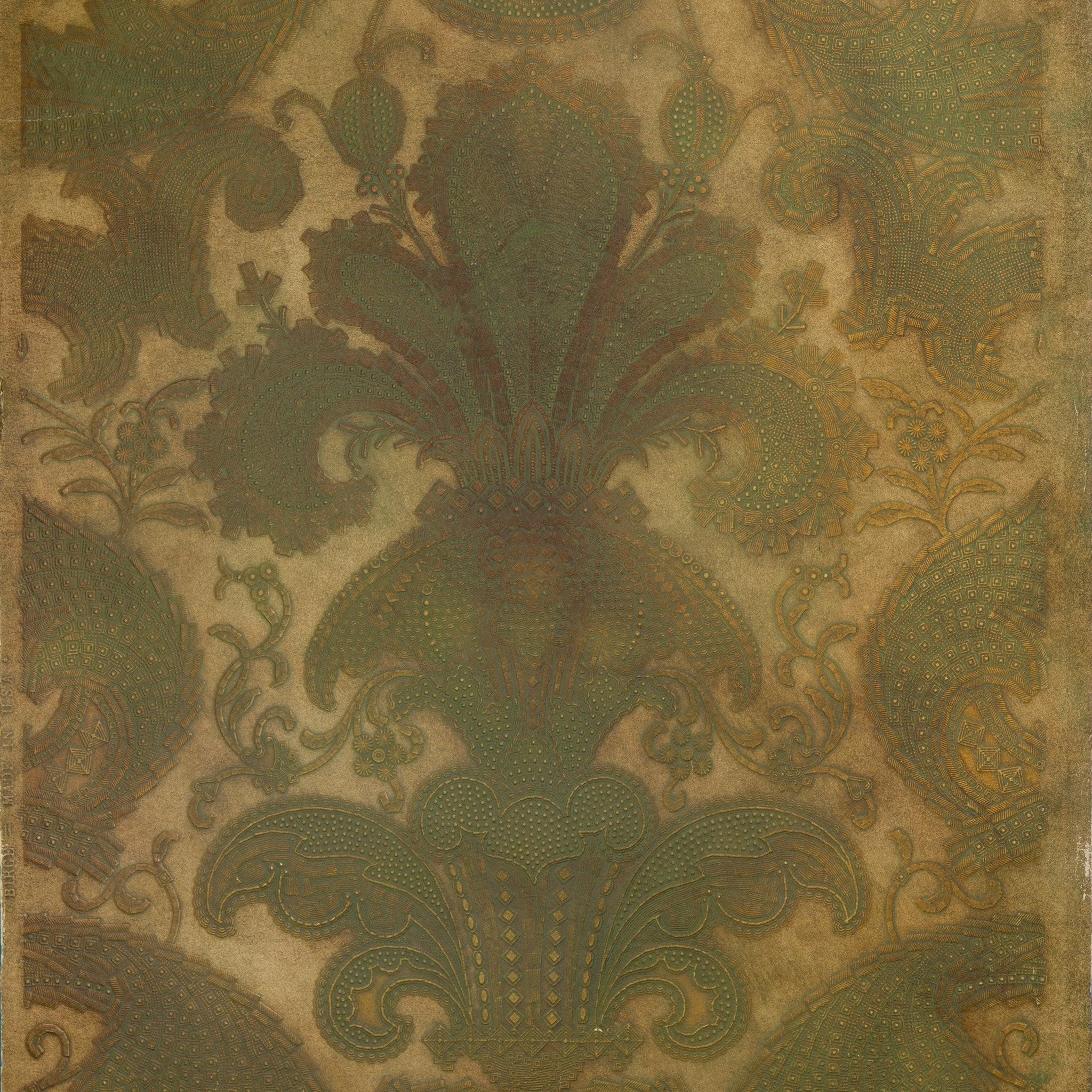 2048x2048 Tooled Leather Damask - Antique Wallpaper Remnant