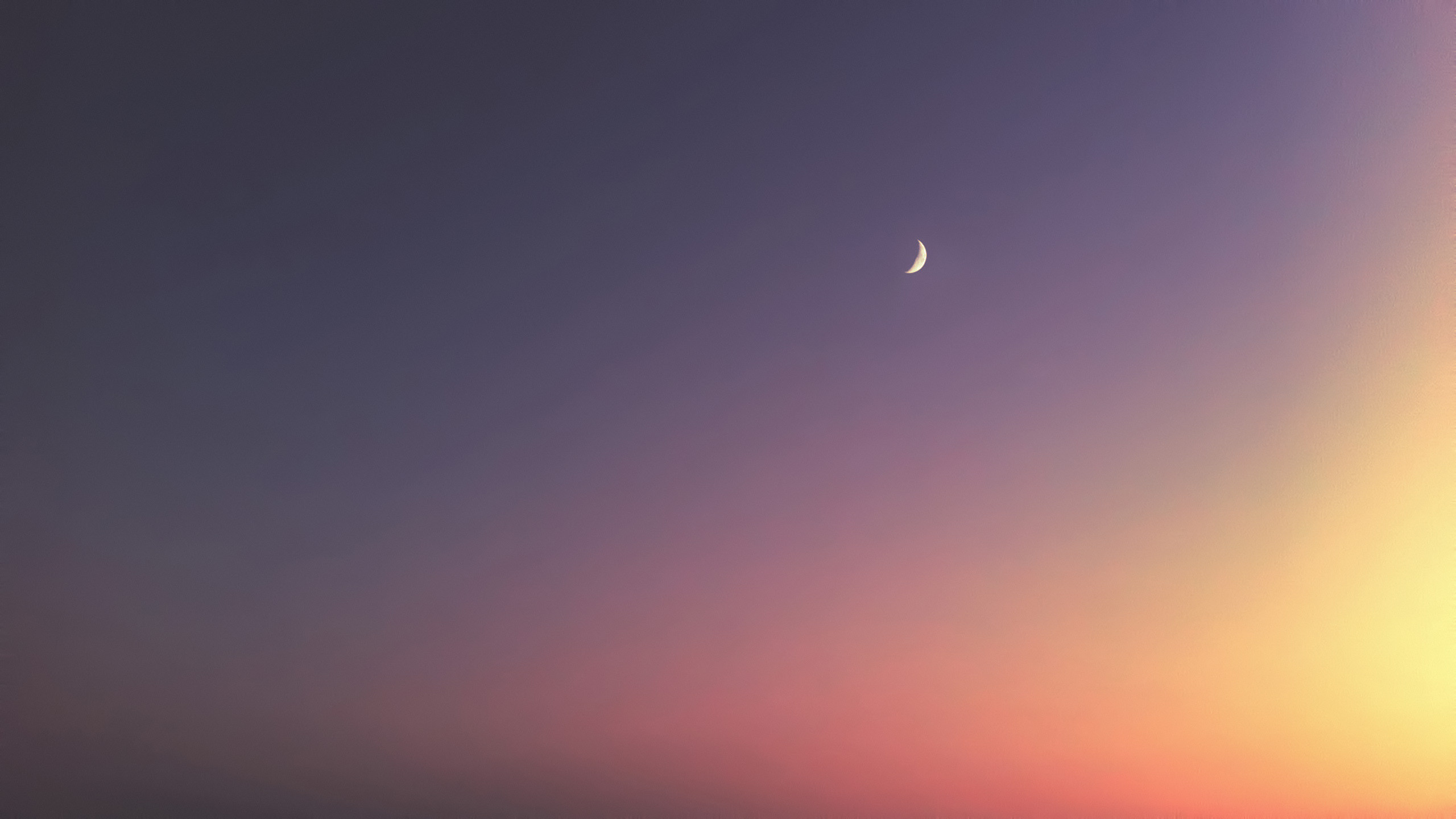 2560x1440 Moon at sunset