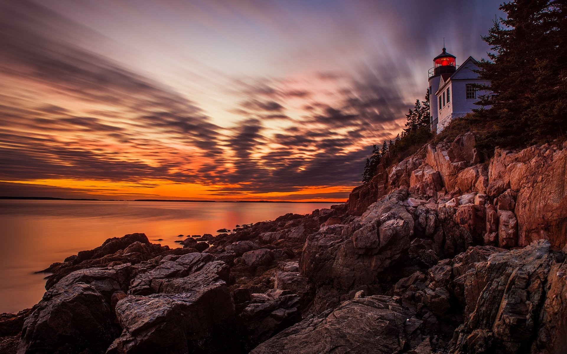 1920x1200 acadia national park sunset lighthouse