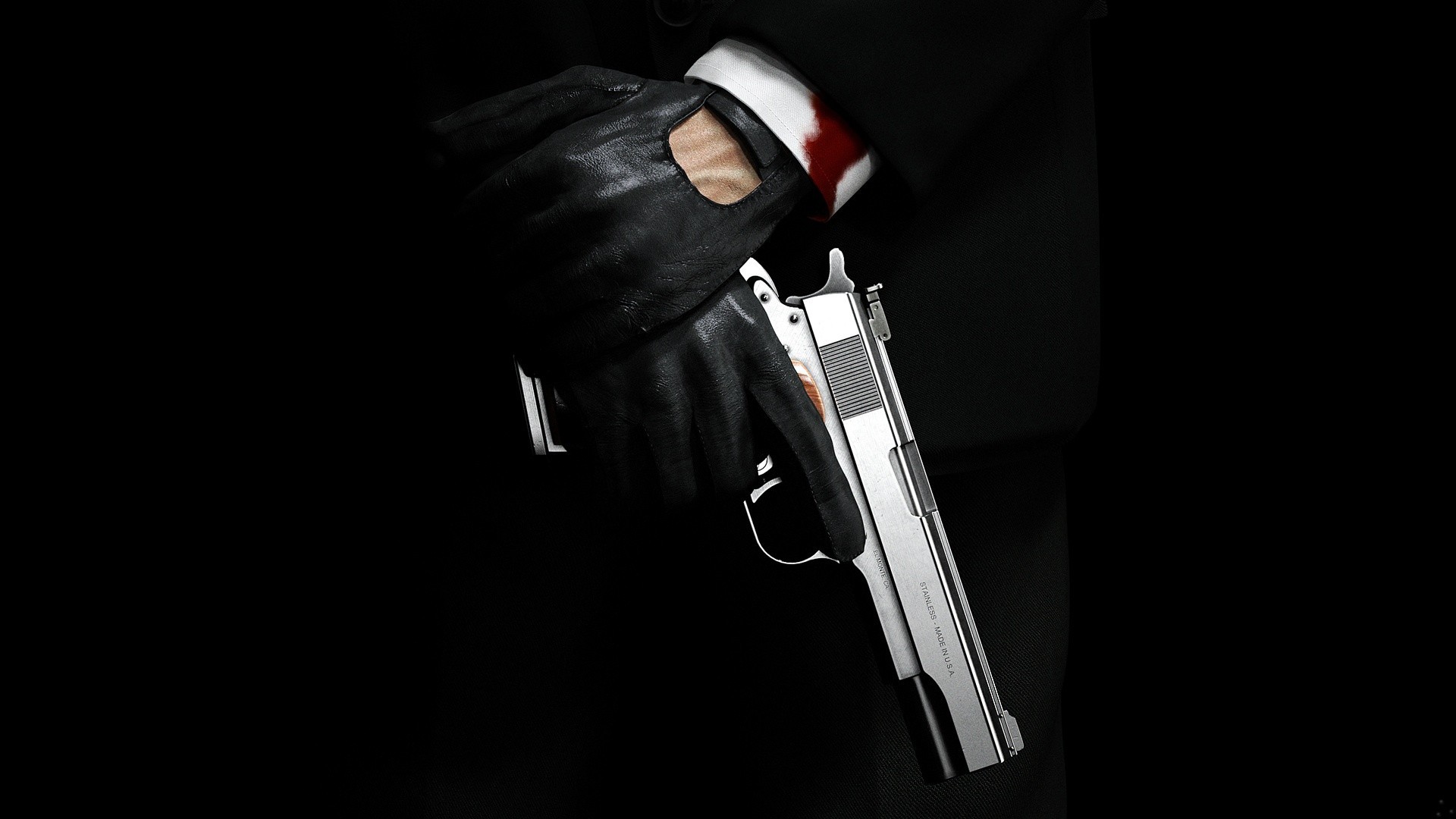 1920x1080 Abstract Agent 47 Black Background Colt 1911 Dark Games Guns Hitman
