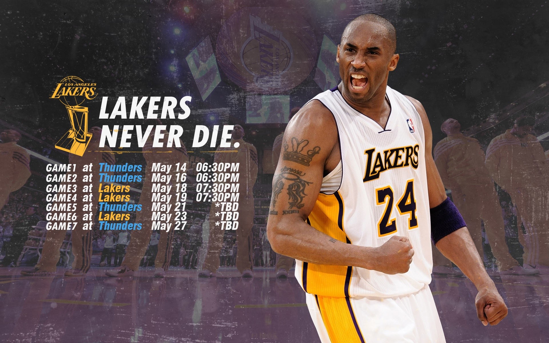 1920x1200 Lakers Thunder NBA Playoffs HD Wallpaper