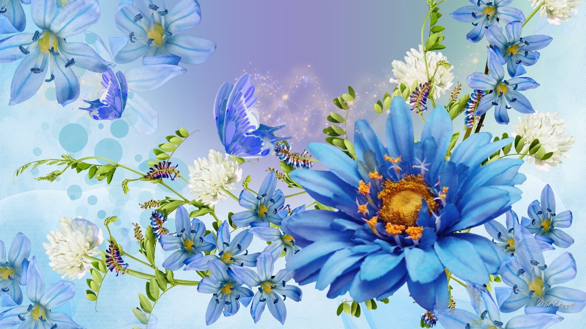 1920x1080 Beautiful Spring Blue Blossoms Bright Clover Blues Papillon Butterfly  Fleurs Lavender Blooms Flowers Summer Flower Wallpapers