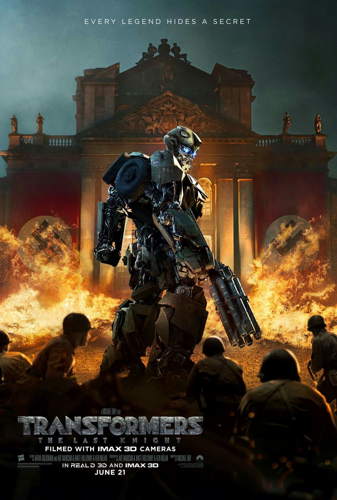 1382x2048 Beautiful Transformers The Last Knight movie poster. Tagline: "Every legend  hides a secret.