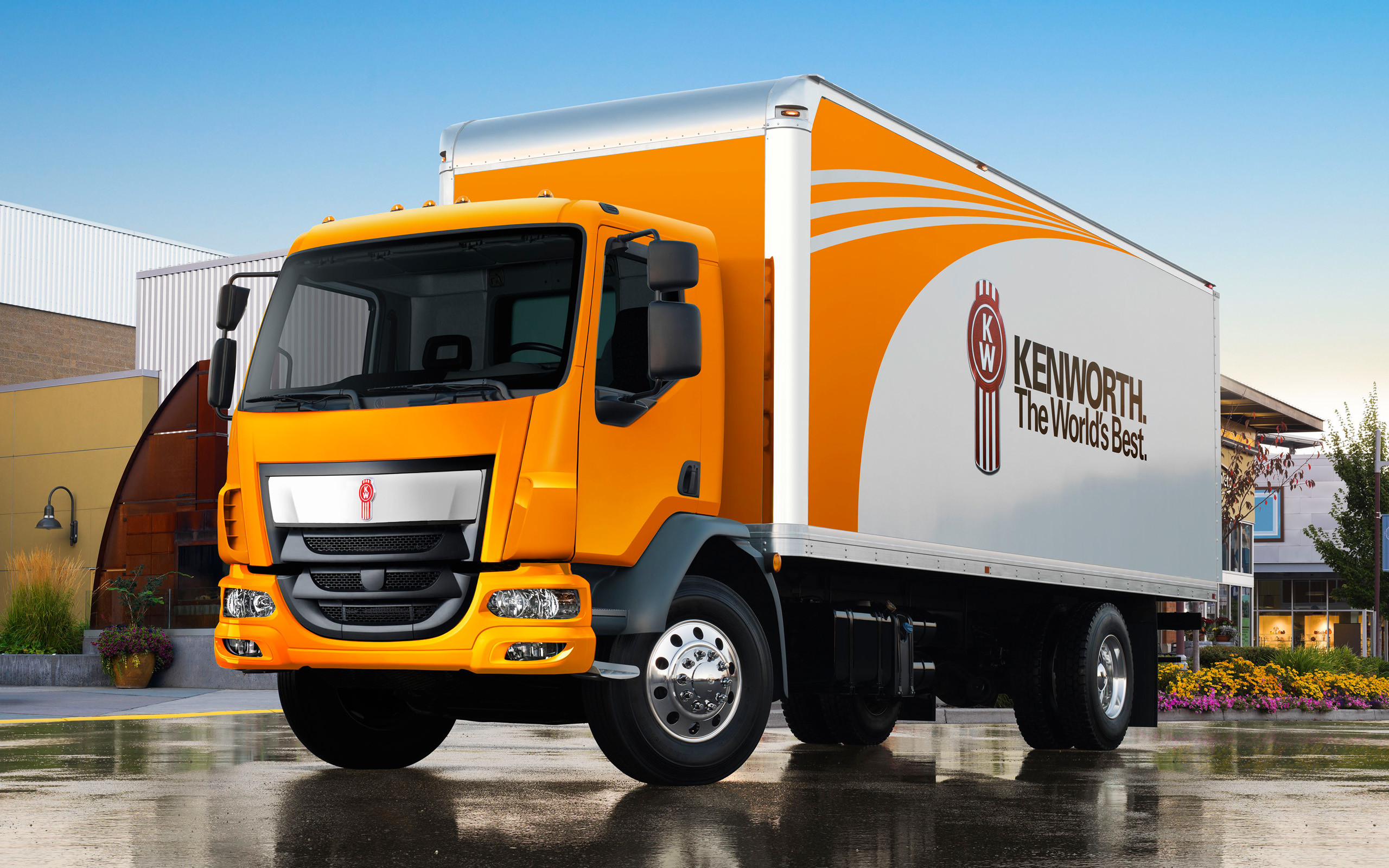 2560x1600 Kenworth K-370, Small trucks, new trucks, orange K-370,