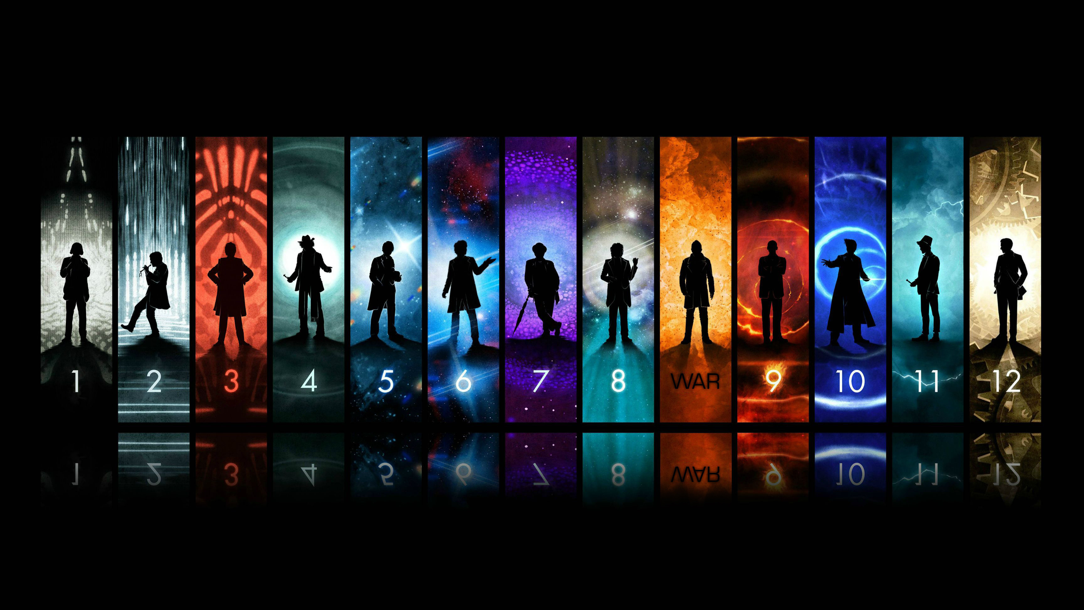 3456x1944 Doctor Who Wallpaper (1 through 12 with War)
