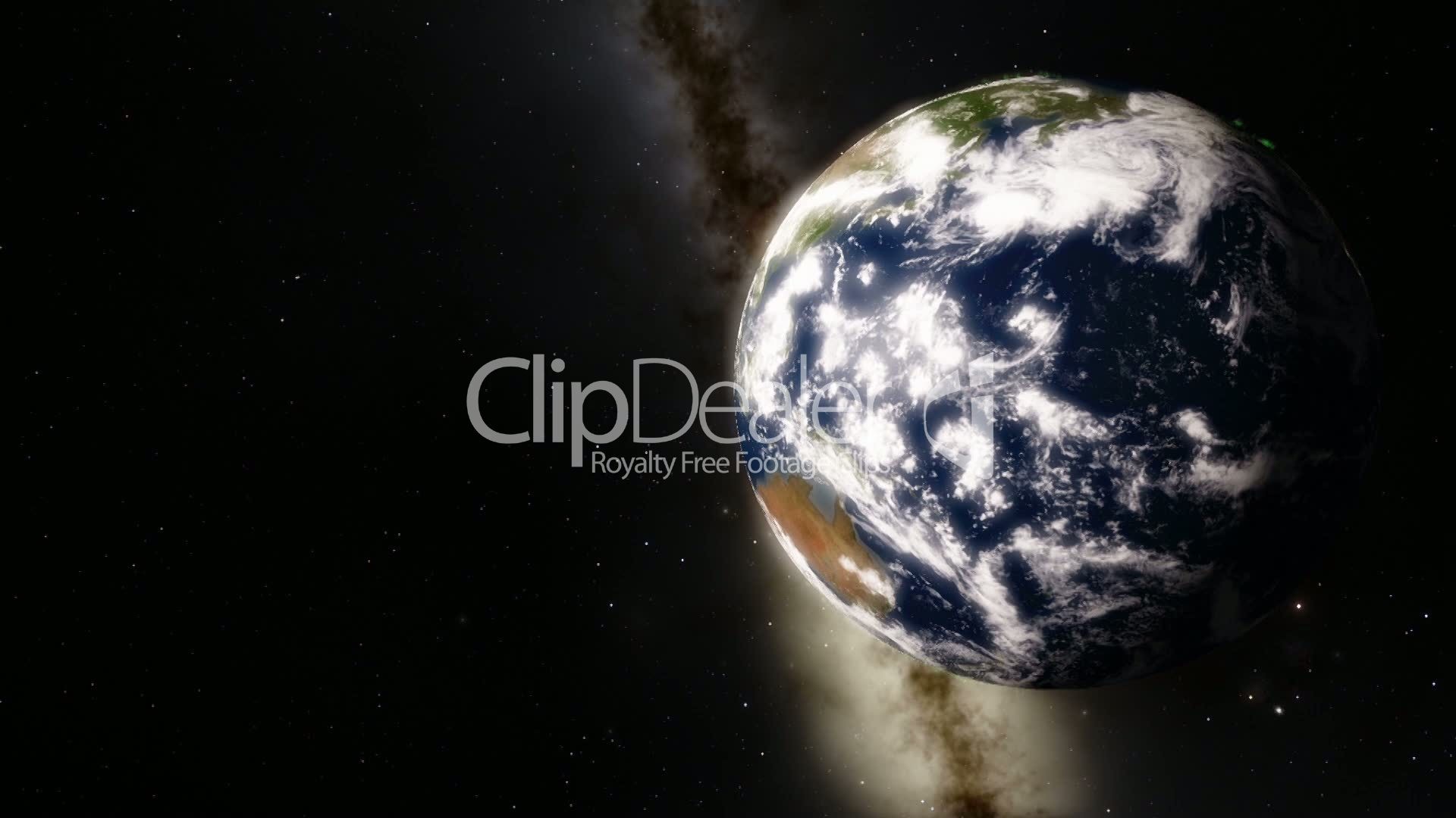 1920x1080 Clips. Planet Earth Rotation with Milky Way in the Background ...