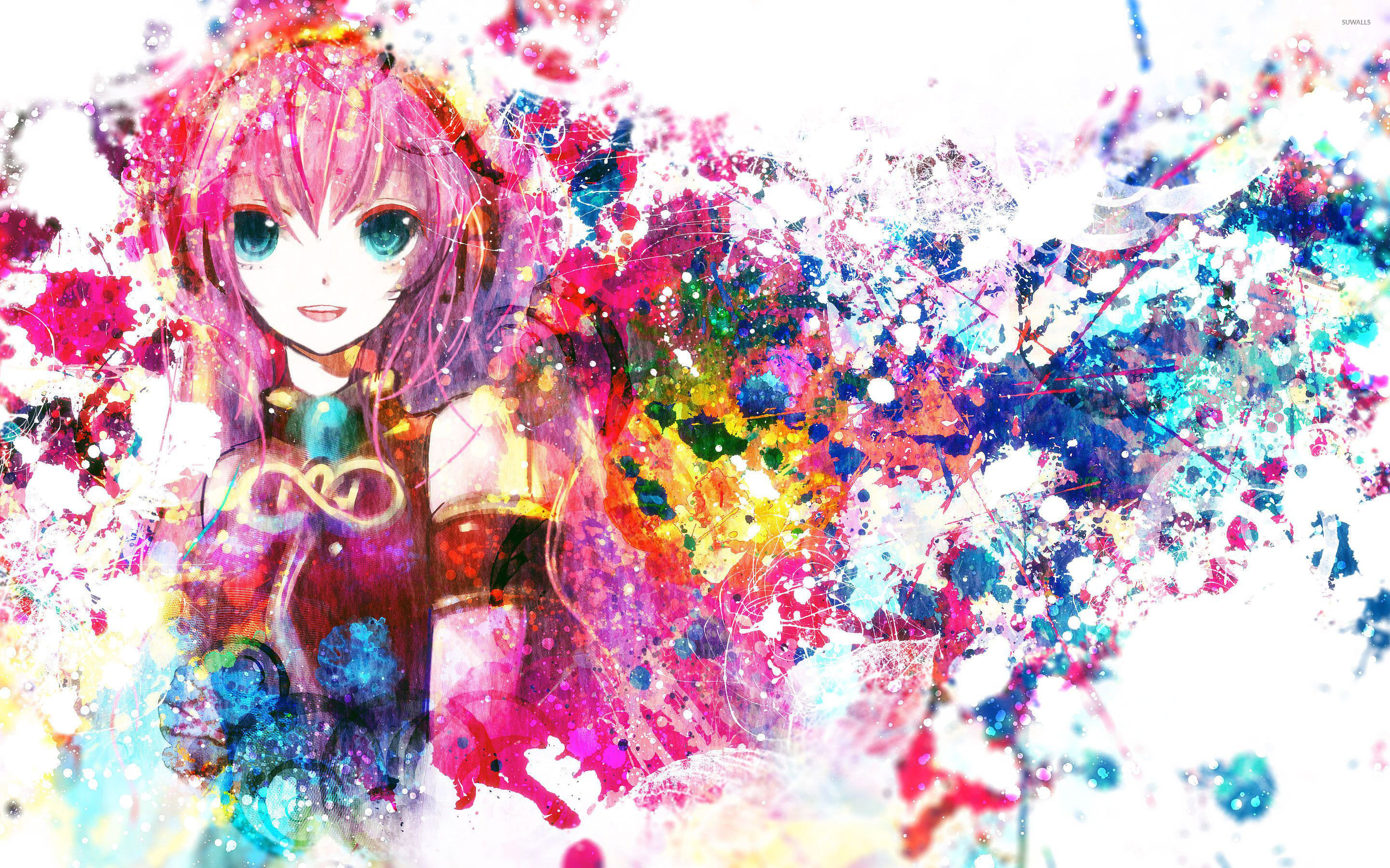 2880x1800 Paint splash of Megurine Luka - Vocaloid wallpaper
