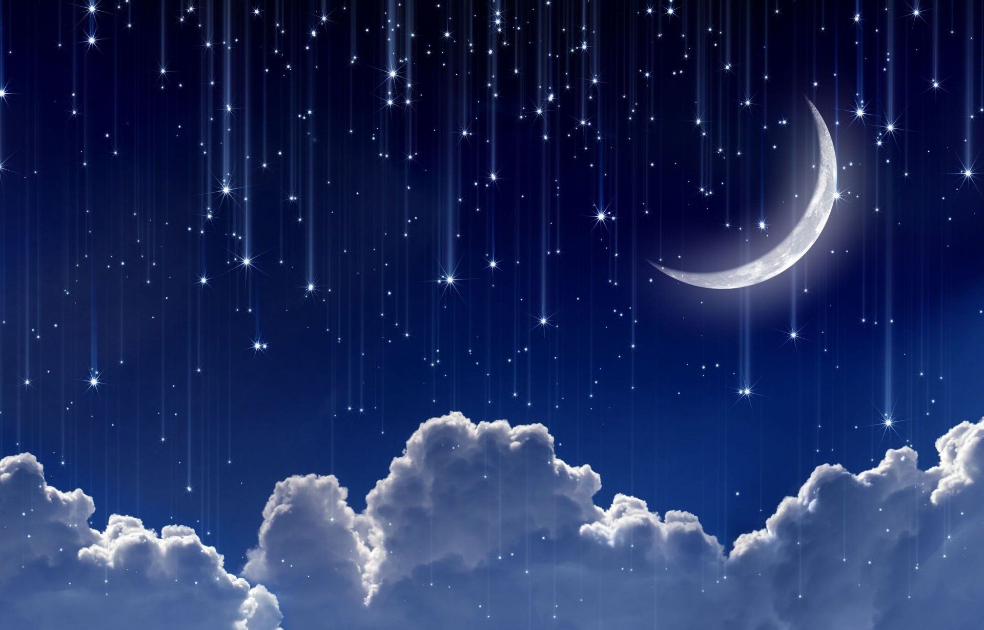 1920x1229 space moon year crescent sky clouds star stars lights stars moon . ...