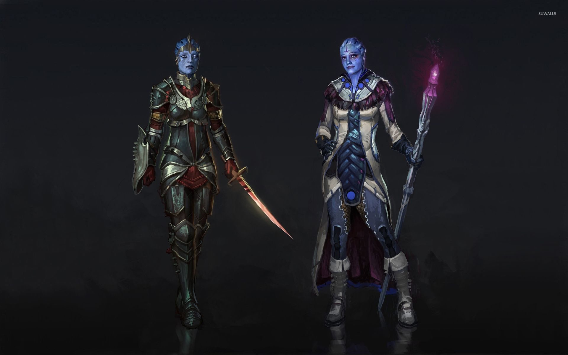 1920x1200 Liara T'Soni with different weapons - Mass Effect wallpaper