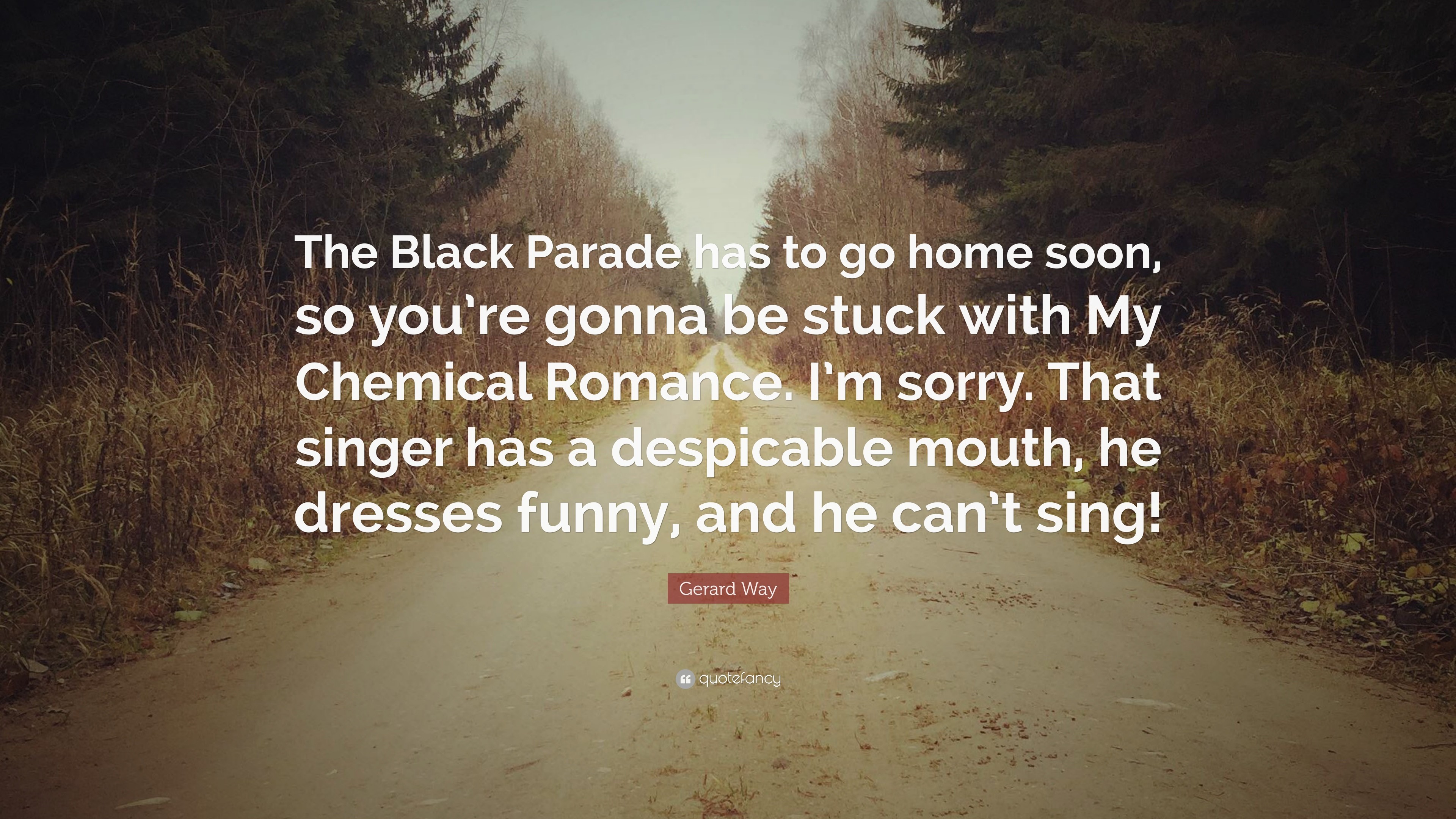3840x2160 Gerard Way Quote: “The Black Parade has to go home soon, so you